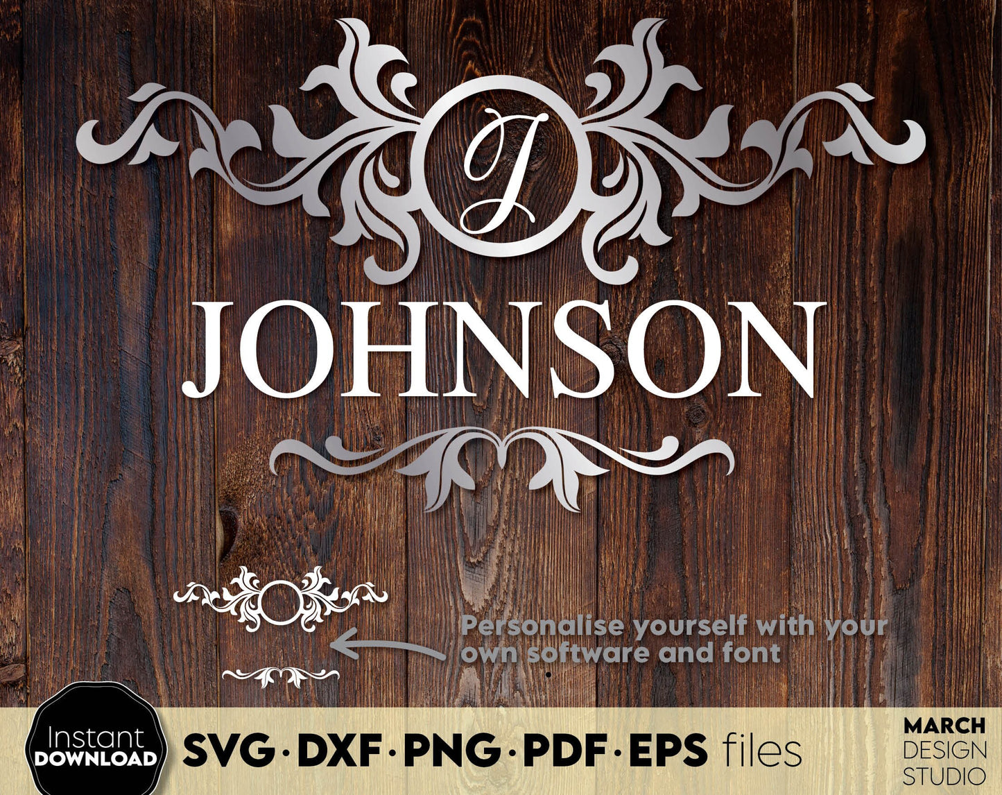 This monogram frame you can use for a lot of events in your life. For Your wedding gifts, farmhouse decoration, birthday party and etc. SVG, DXF, EPS, PNG files included. Use for cutting from vinyl, sublimation or laser cut projects. Buy now!