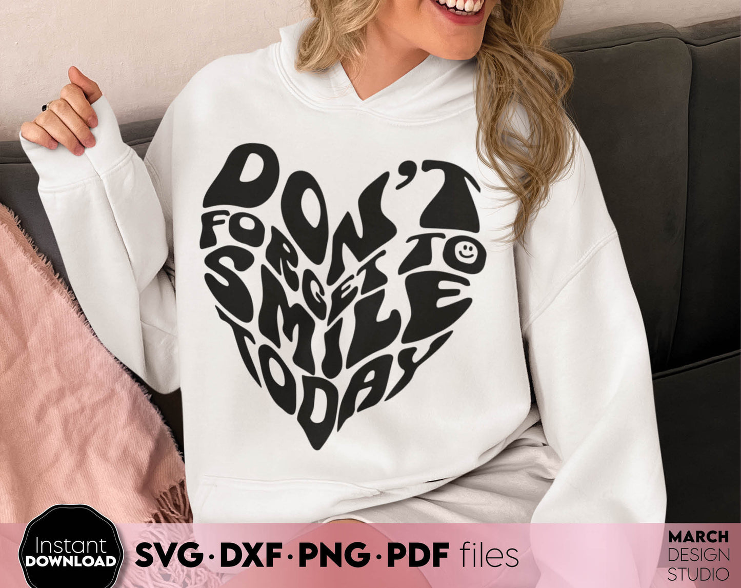 Boho Dont Forget to Smile Today design. SVG DXF PNG PDF files included. Compatible with Cricut, Silhouette or sublimation printers. Cut from vinyl, use for sublimation or laser cut or grave projects. Buy now for a good price and enjoy!