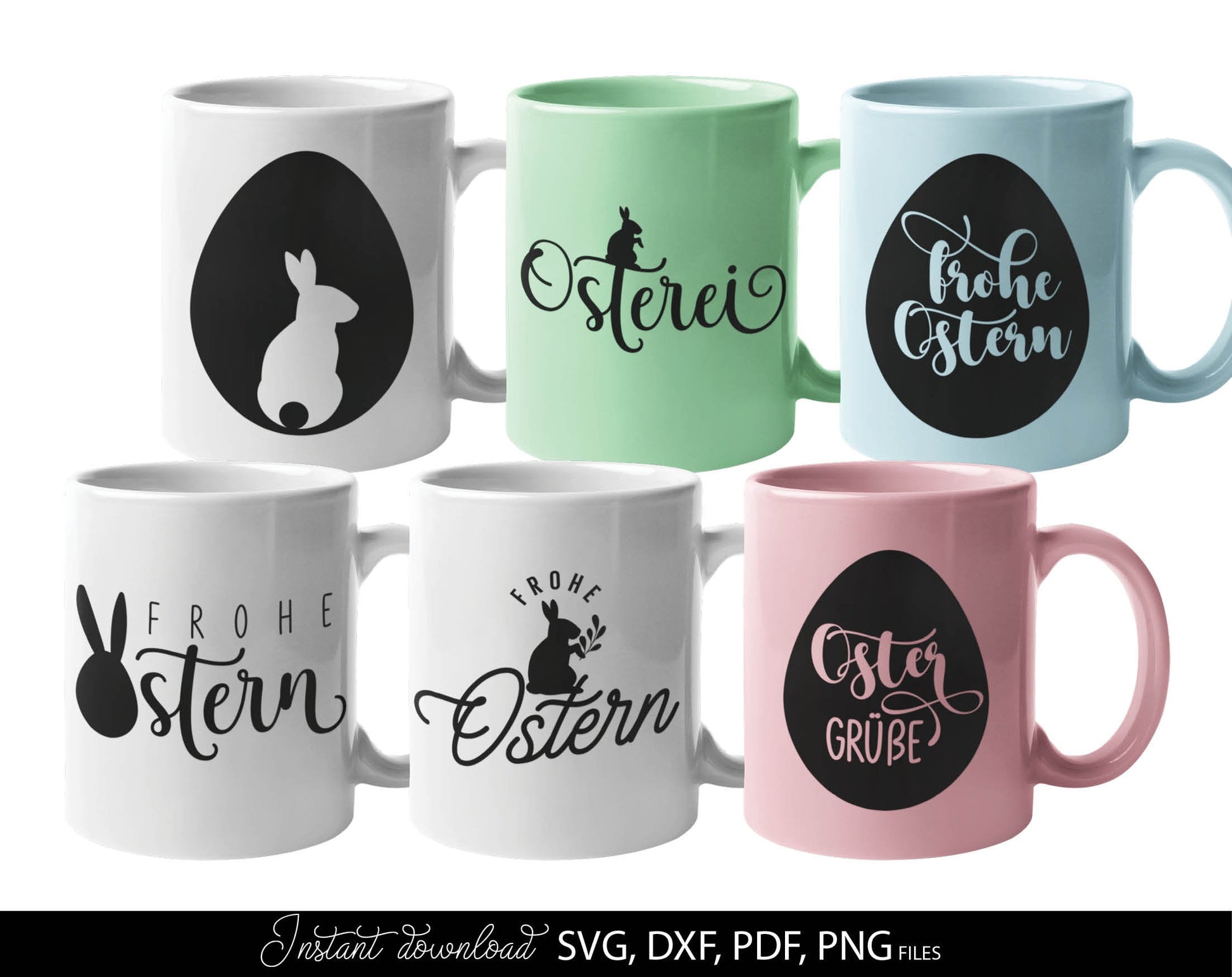 German Ostern Plotter File SVG DXF PNG and PDF files included. Spring Bunny Heart Botanical Egg | Cricut Silhouette Download Plotting Bundle. Compatible with Cricut, Silhouette and others machines. Use for sublimation or laser cut projects as well.