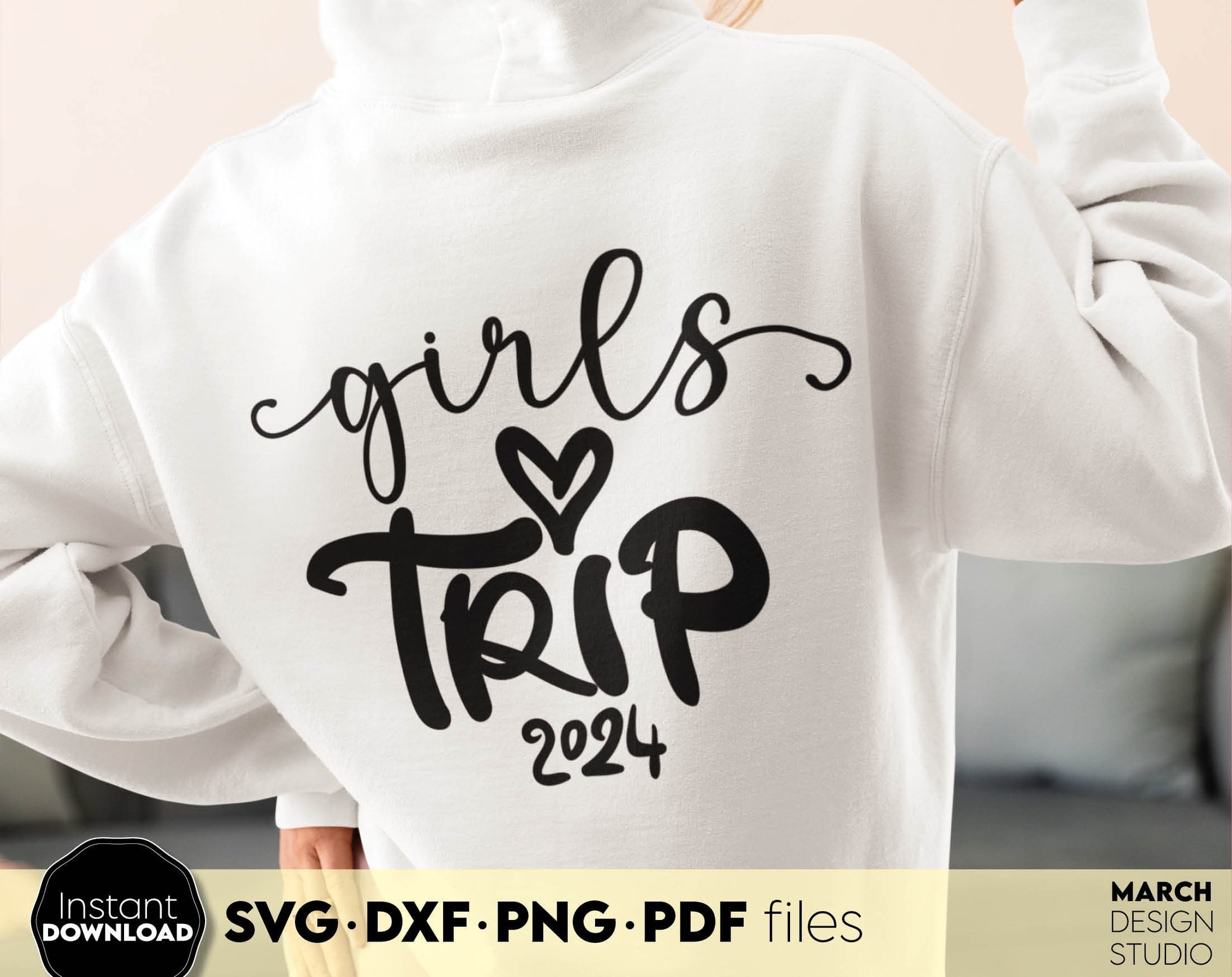 Girls Trip 2024 Weekend Shirt design. SVG PNG JPG EPS DXF files included. Compatible with Cricut, Silhouette or other equipment. Cut from vinyl, use for printing, sublimation or laser cut, grave projects. Buy now for a good price and enjoy!