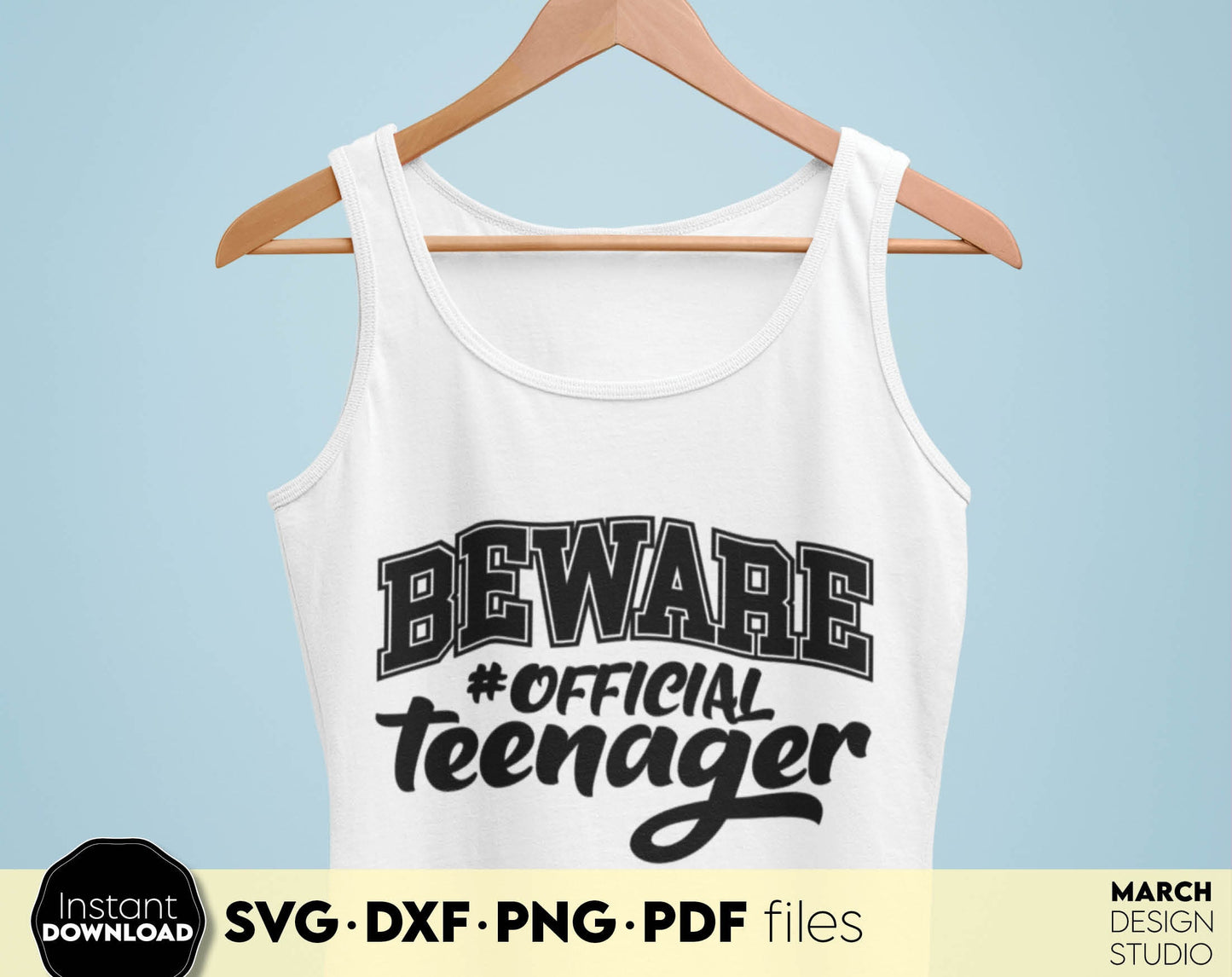 Beware Official teenager shirt design for teenager Birthday shirts. SVG DXF PNG PDF files included. Compatible with Cricut, Silhouette or sublimation printers. Cut from vinyl, use for sublimation or laser cut / grave projects as well. Buy now!