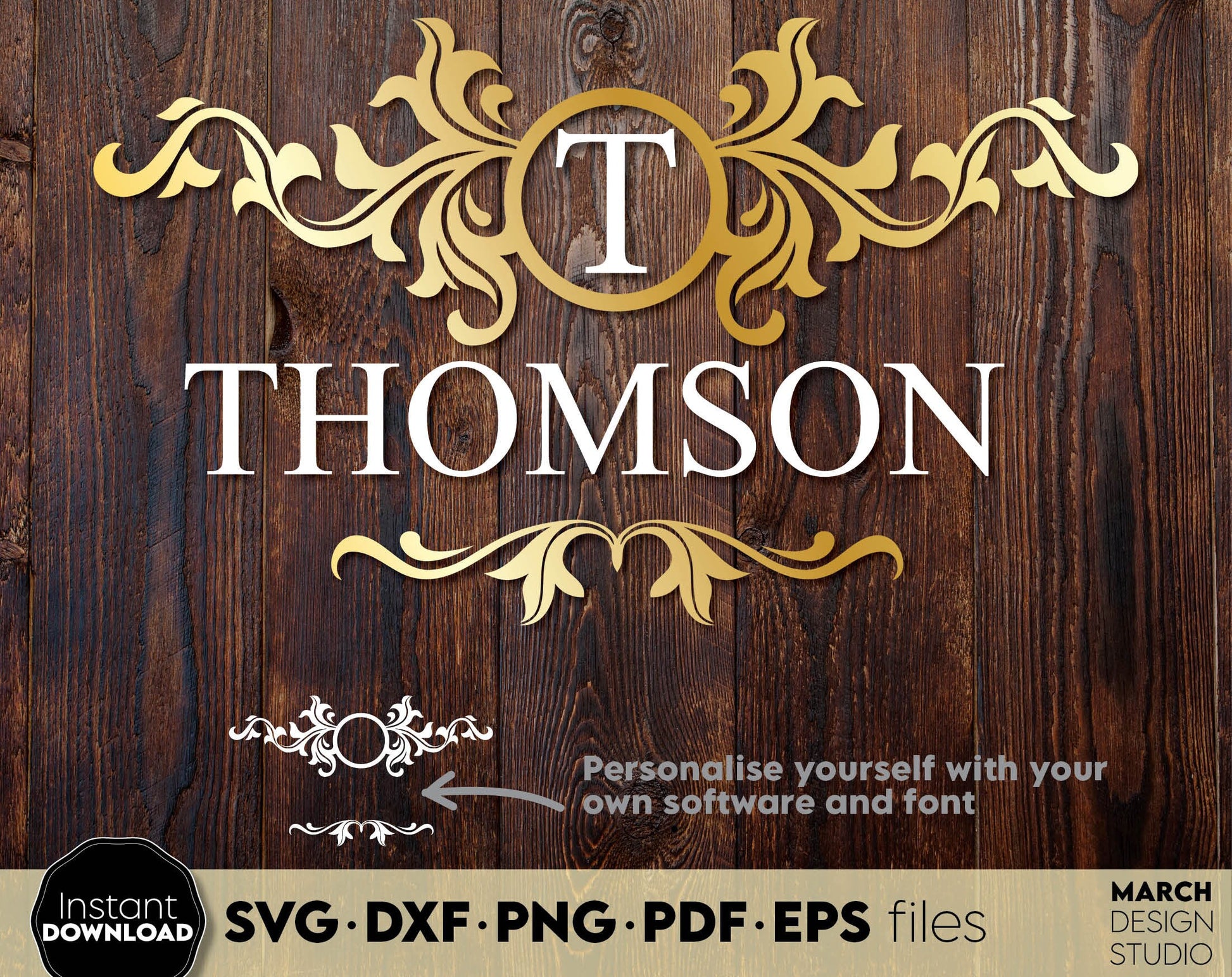 This monogram frame you can use for a lot of events in your life. For Your wedding gifts, farmhouse decoration, birthday party and etc. SVG, DXF, EPS, PNG files included. Use for cutting from vinyl, sublimation or laser cut projects. Buy now!