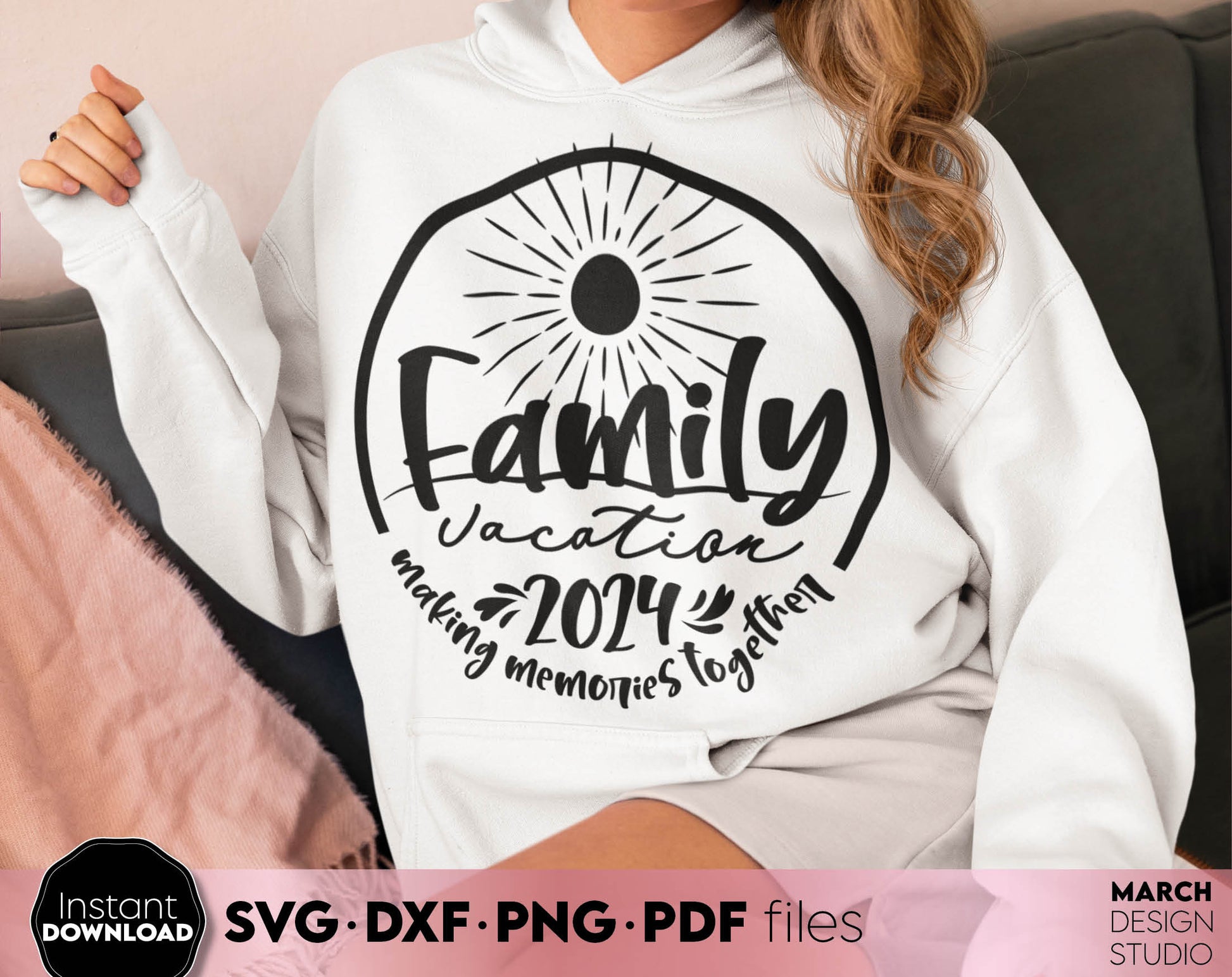 Making memories together. Family vacation matching shirt design for Your family summer trip 2024. SVG DXF PNG PDF files included. Compatible with Cricut, Silhouette or other equipment. Cut from vinyl, use for sublimation or laser cut or grave project