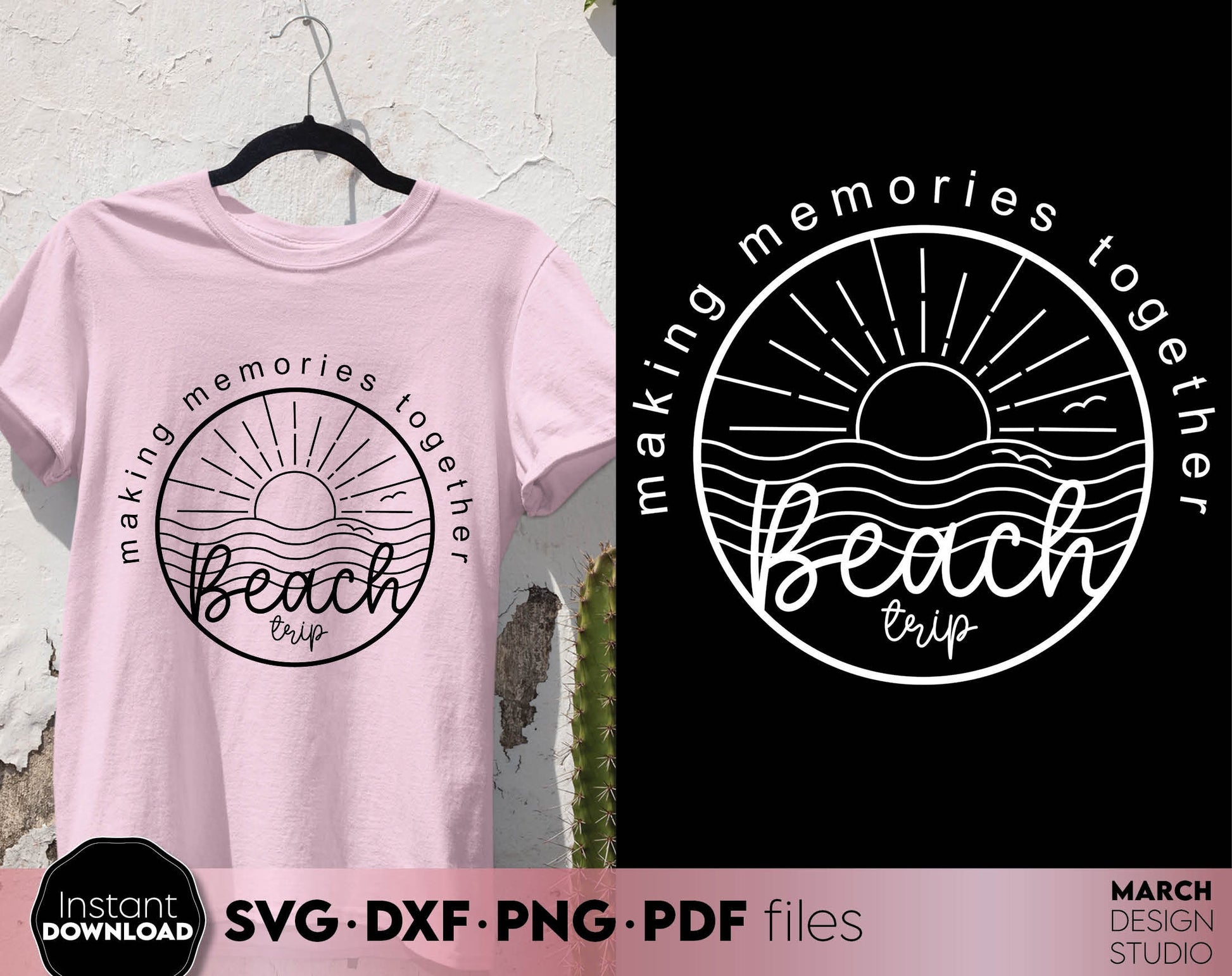 Making Memories Together - Family Vacation 2024 matching shirt design. SVG PNG DXF EPS PDF files included. Compatible with Cricut, Silhouette or other equipment. Cut from vinyl, use for sublimation or laser cut projects. Buy now for a good price!