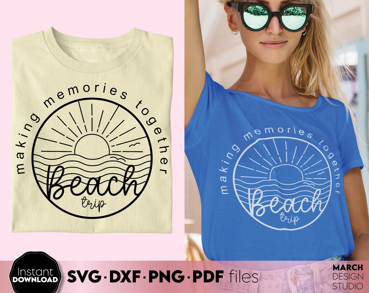 Making memories together. Family vacation matching shirt design for Your family summer trip 2024. SVG DXF PNG PDF files included. Compatible with Cricut, Silhouette or other equipment. Cut from vinyl, use for sublimation or laser cut or grave project