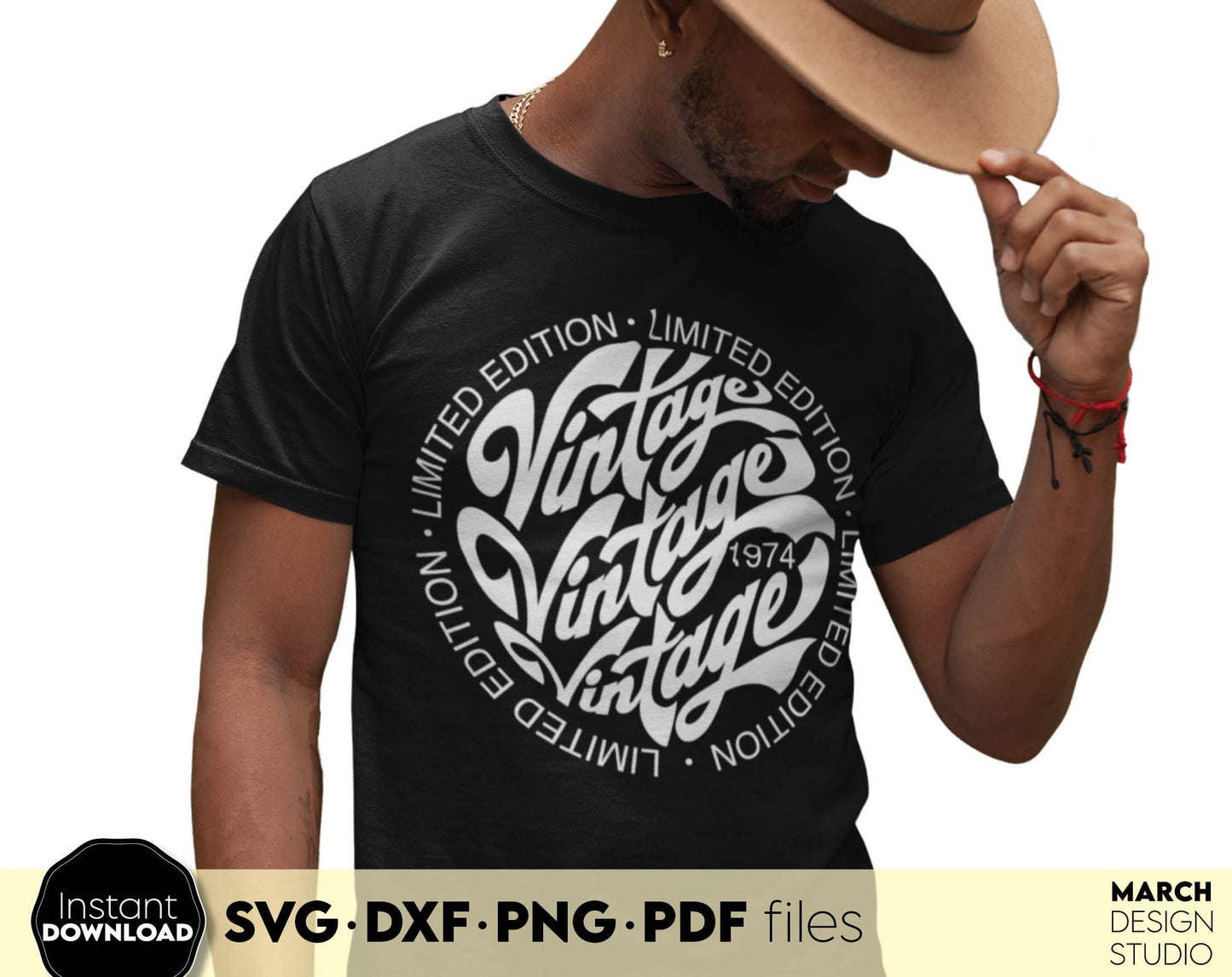 Limited Edition Vintage Shirt Design. Retro style is Trendy now! SVG DXF PNG PDF files included. Compatible with Cricut, Silhouette or other equipment. Cut from vinyl, use for sublimation or laser cut or grave projects. Buy now and become a crafter.