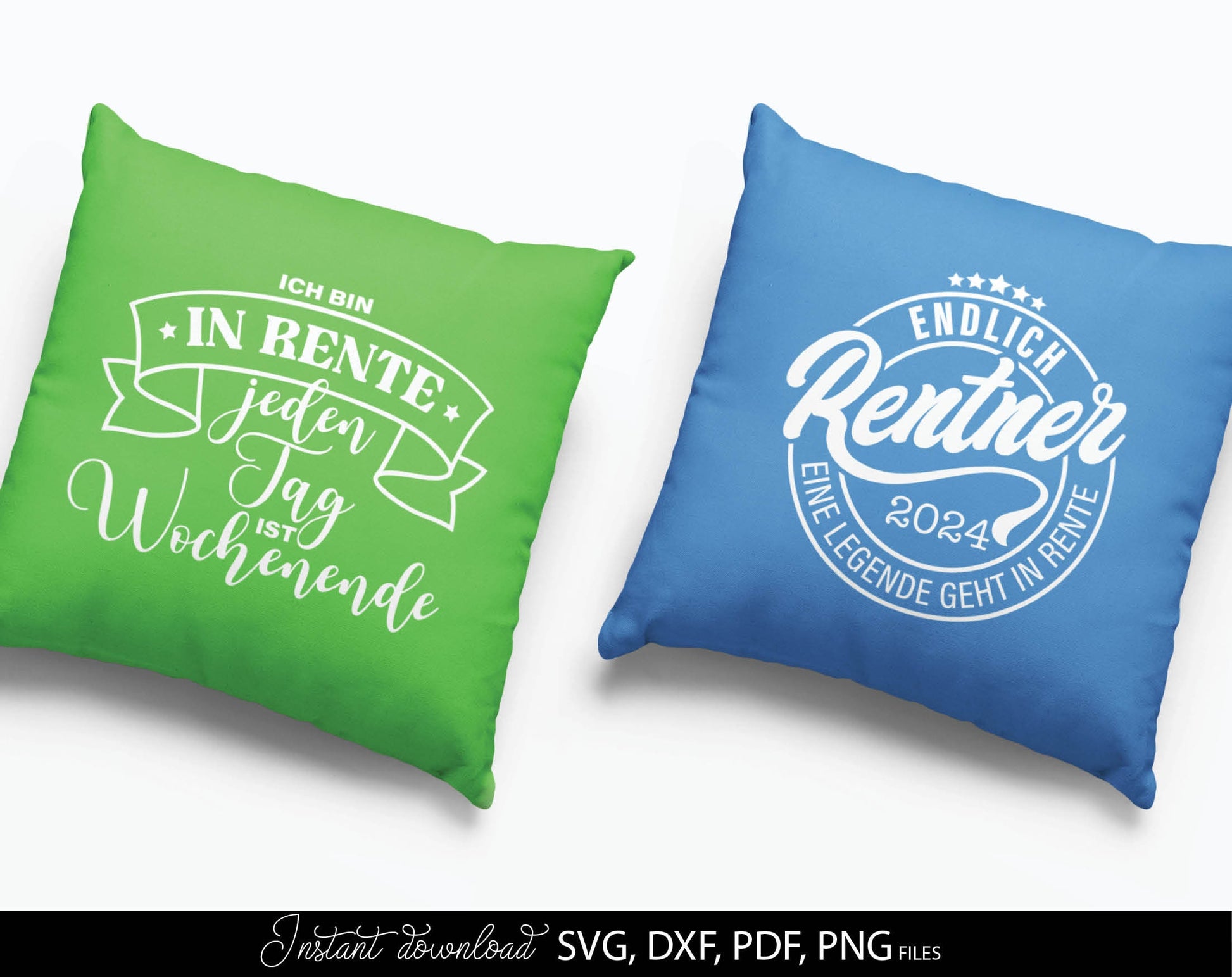 Deutsche Plotterdatei Rente and Rentner Sprüche designs bundle for Your Opa or Oma gift ideas. SVG DXF PDF PNG files included. Compatible with Cricut, Silhouette or other equipment. Cut from vinyl, use for sublimation or laser cut or grave projects!