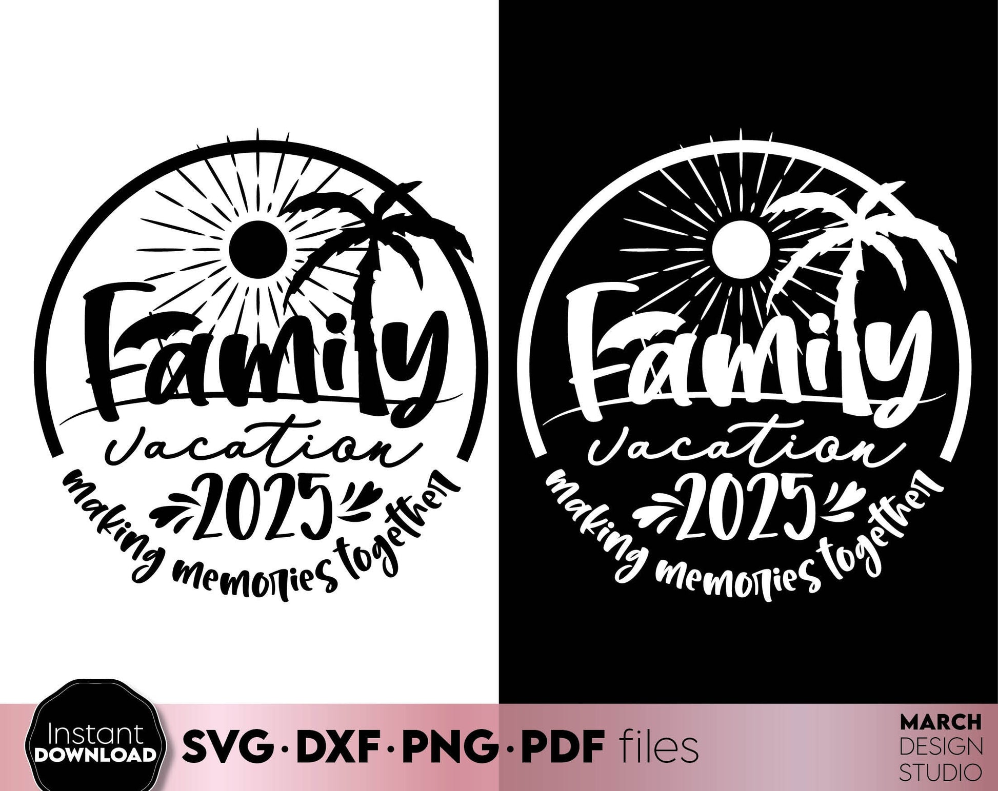 Making Memories Together - Family Vacation 2024 matching shirt design. SVG PNG DXF EPS PDF files included. Compatible with Cricut, Silhouette or other equipment. Cut from vinyl, use for sublimation or laser cut projects. Buy now for a good price!