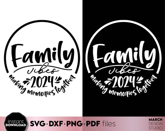 Making memories together. Family vacation matching shirt design for Your family summer trip 2024. SVG DXF PNG PDF files included. Compatible with Cricut, Silhouette or other equipment. Cut from vinyl, use for sublimation or laser cut or grave project