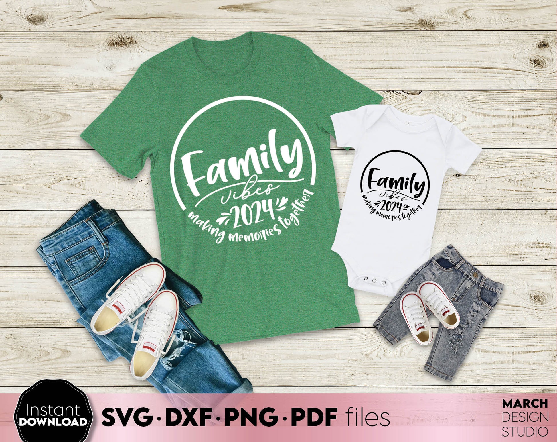 Making memories together. Family vacation matching shirt design for Your family summer trip 2024. SVG DXF PNG PDF files included. Compatible with Cricut, Silhouette or other equipment. Cut from vinyl, use for sublimation or laser cut or grave project