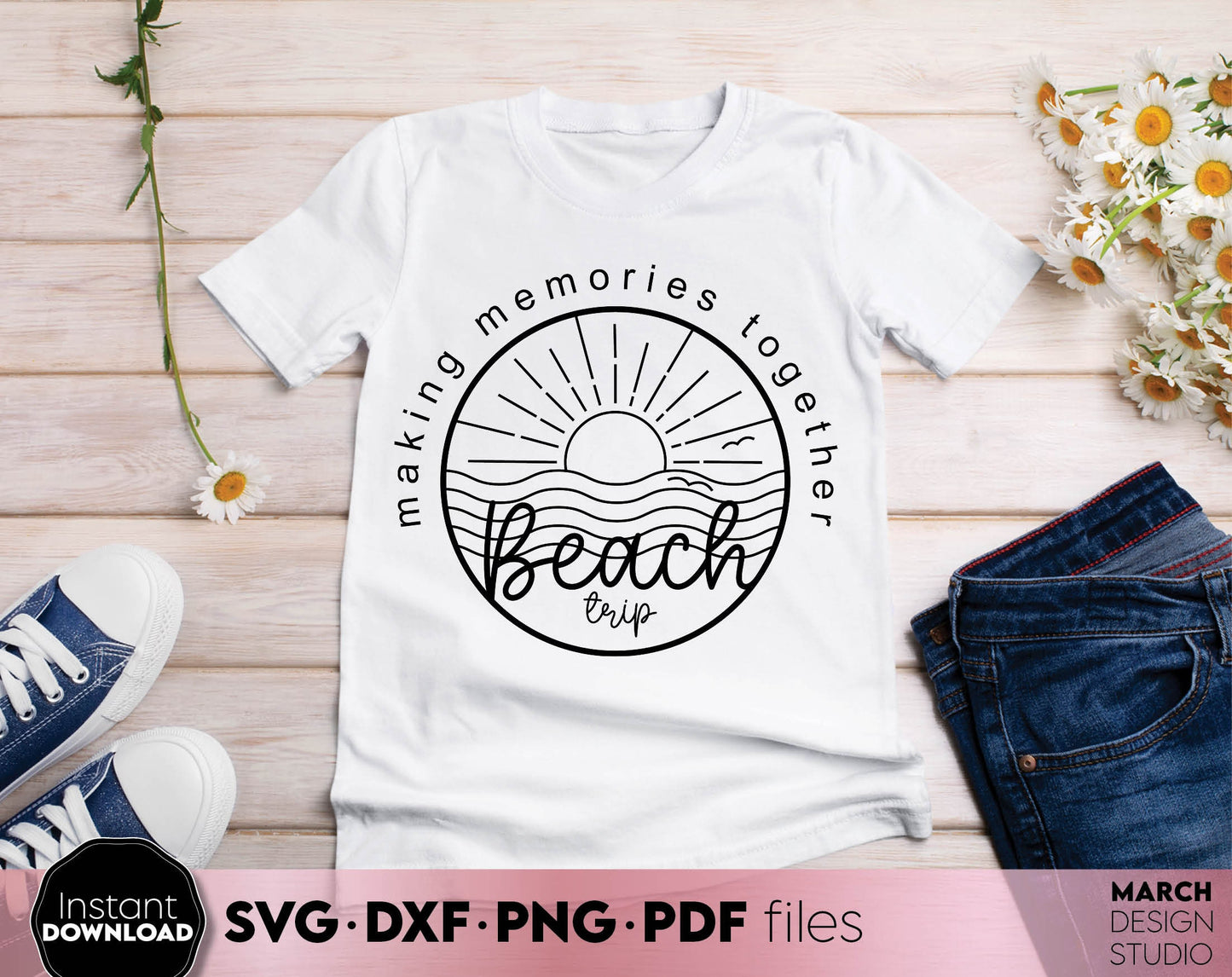 Making Memories Together - Family Vacation 2024 matching shirt design. SVG PNG DXF EPS PDF files included. Compatible with Cricut, Silhouette or other equipment. Cut from vinyl, use for sublimation or laser cut projects. Buy now for a good price!