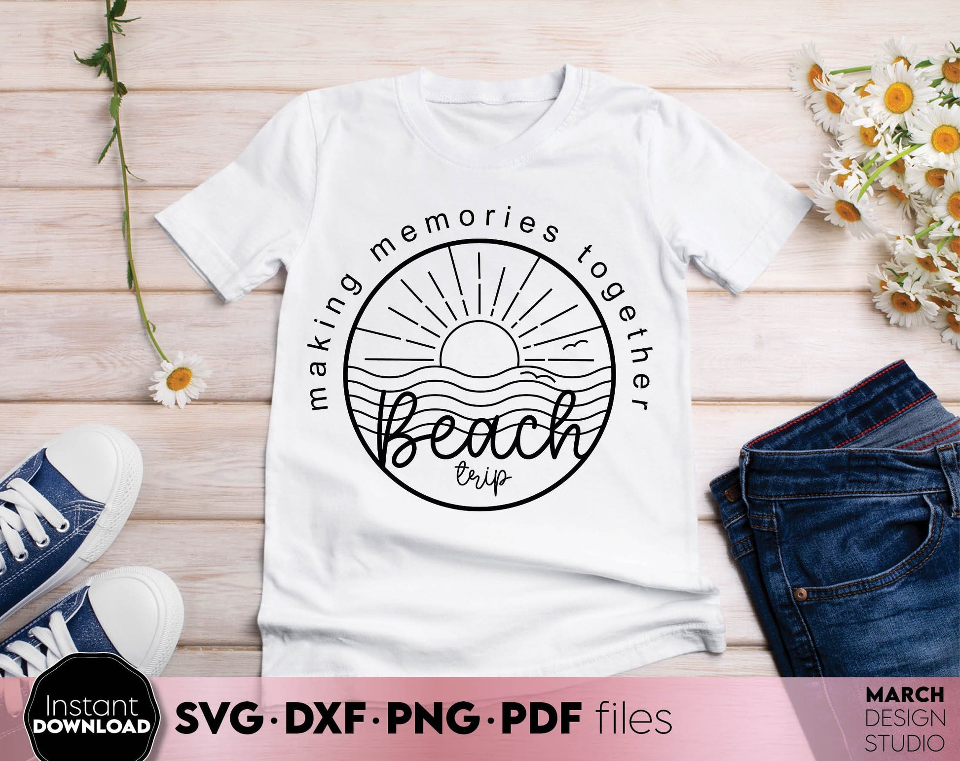 Making Memories Together - Family Vacation 2024 matching shirt design. SVG PNG DXF EPS PDF files included. Compatible with Cricut, Silhouette or other equipment. Cut from vinyl, use for sublimation or laser cut projects. Buy now for a good price!