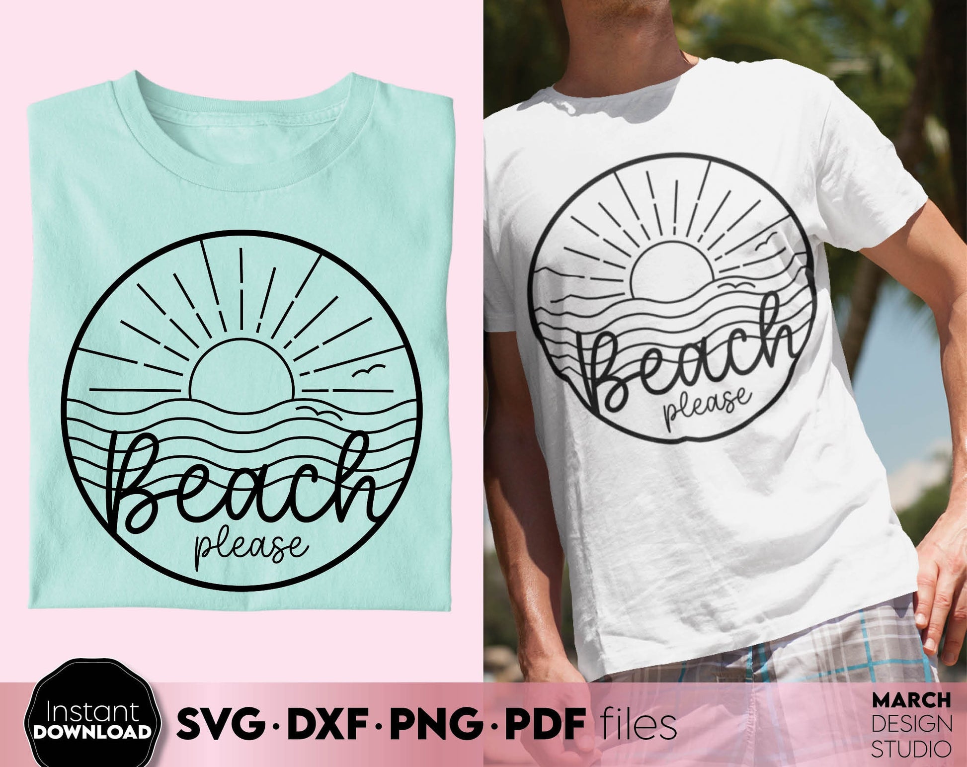 Beach please design for Your summer or summer trip shirts design. SVG DXF PNG PDF files included. Compatible with Cricut, Silhouette or other equipment. Cut form vinyl, use for sublimation or laser cut or grave projects. Buy now for a good price