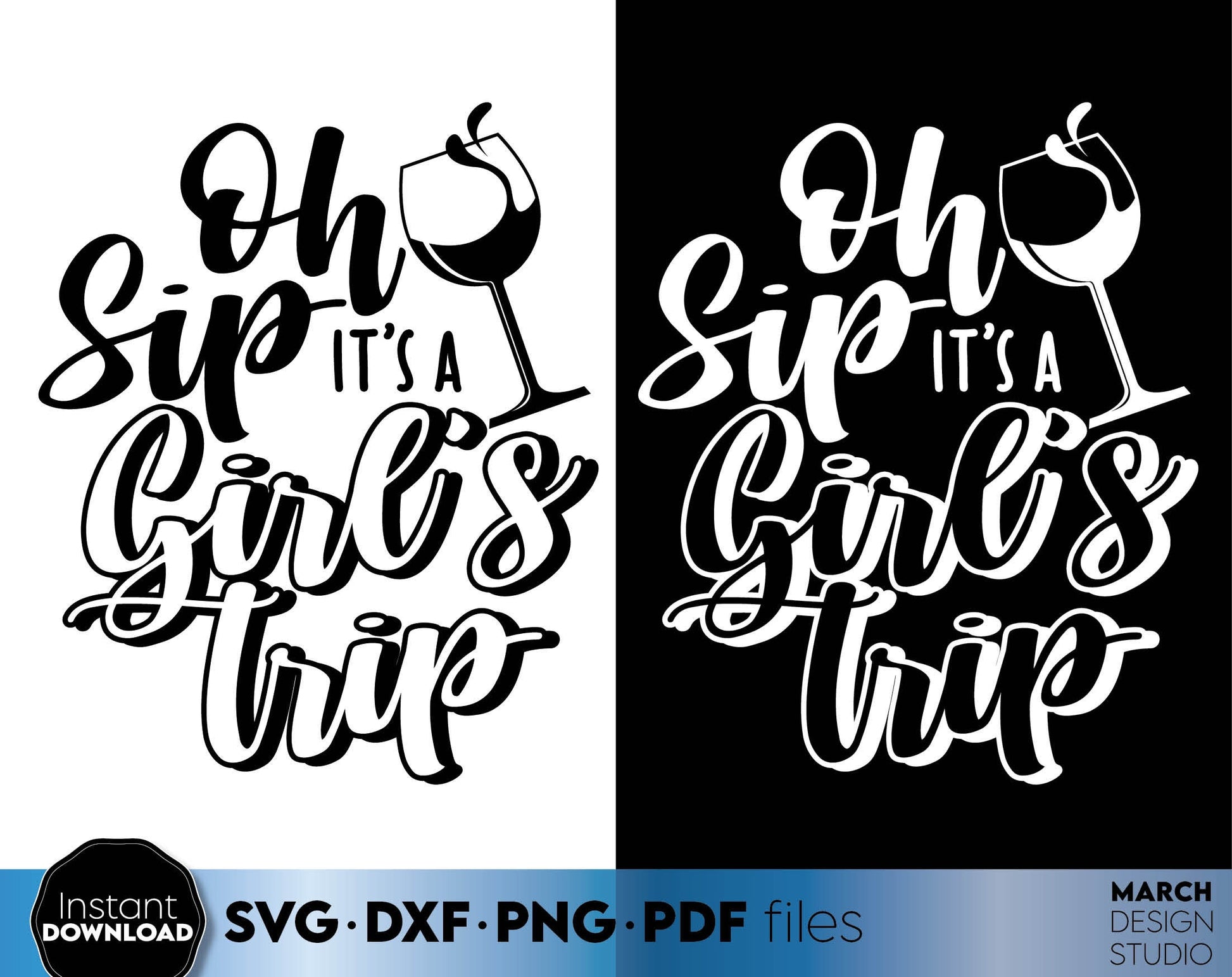 Oh Sip It is a girls trip. SVG DXF PNG PDF files included. Compatible with Cricut, Silhouette, sublimation printer or laser cut or grave machines. Cut from vinyl, sublimation or laser cut or grave projects. Buy now for a good price and enjoy!