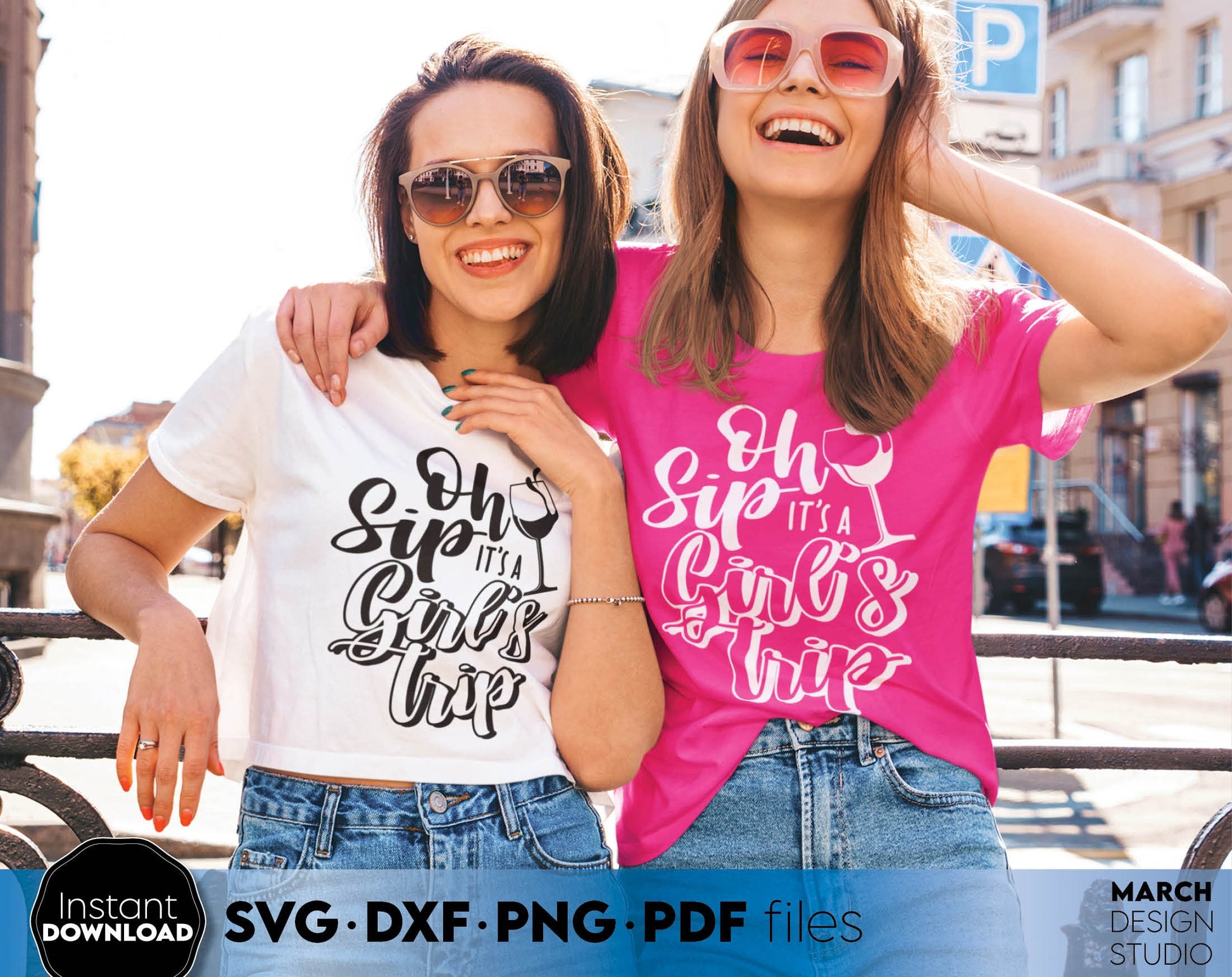 Oh Sip It is a girls trip. SVG DXF PNG PDF files included. Compatible with Cricut, Silhouette, sublimation printer or laser cut or grave machines. Cut from vinyl, sublimation or laser cut or grave projects. Buy now for a good price and enjoy!