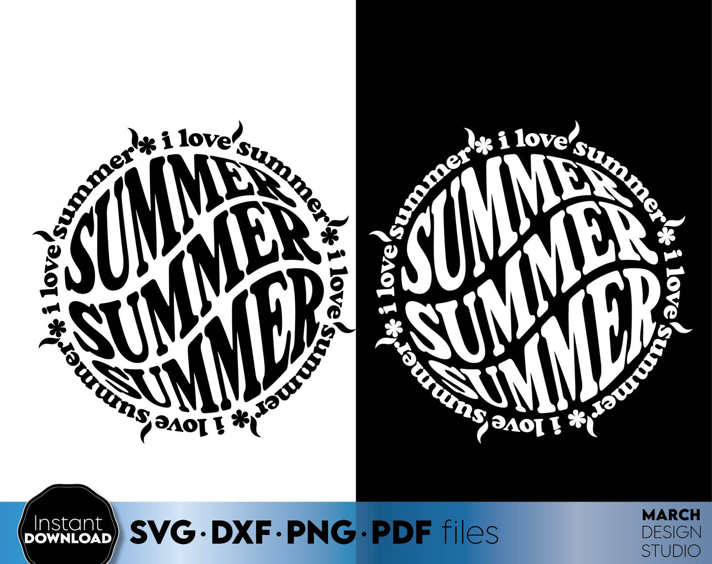 I love summer vintage shirt design for Your summer shirt design. SVG DXF PNG PDF files included. Compatible with Cricut, Silhouette, sublimation printers or laser cut equipment. Cut from vinyl, use for sublimation or laser cut or grave projects.