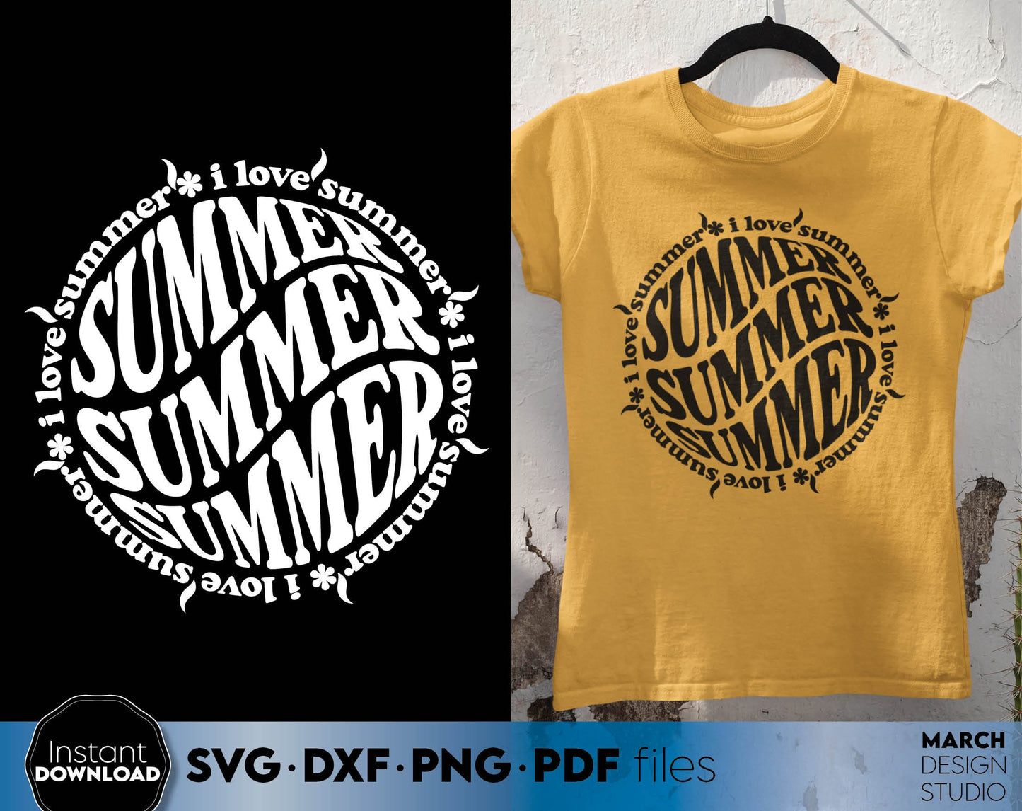 I love summer vintage shirt design for Your summer shirt design. SVG DXF PNG PDF files included. Compatible with Cricut, Silhouette, sublimation printers or laser cut equipment. Cut from vinyl, use for sublimation or laser cut or grave projects.