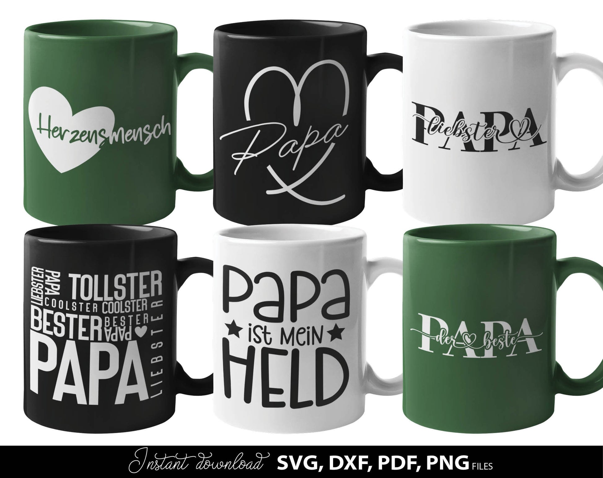 German Papa plotterdatei bundle for Your Papa birthday or fathers day gift ideas. SVG DXF PDF PNG files included. Compatible with Cricut, Silhouette, sublimation printers or other equipment. Cut from vinyl, use for sublimation or laser cut or grave.