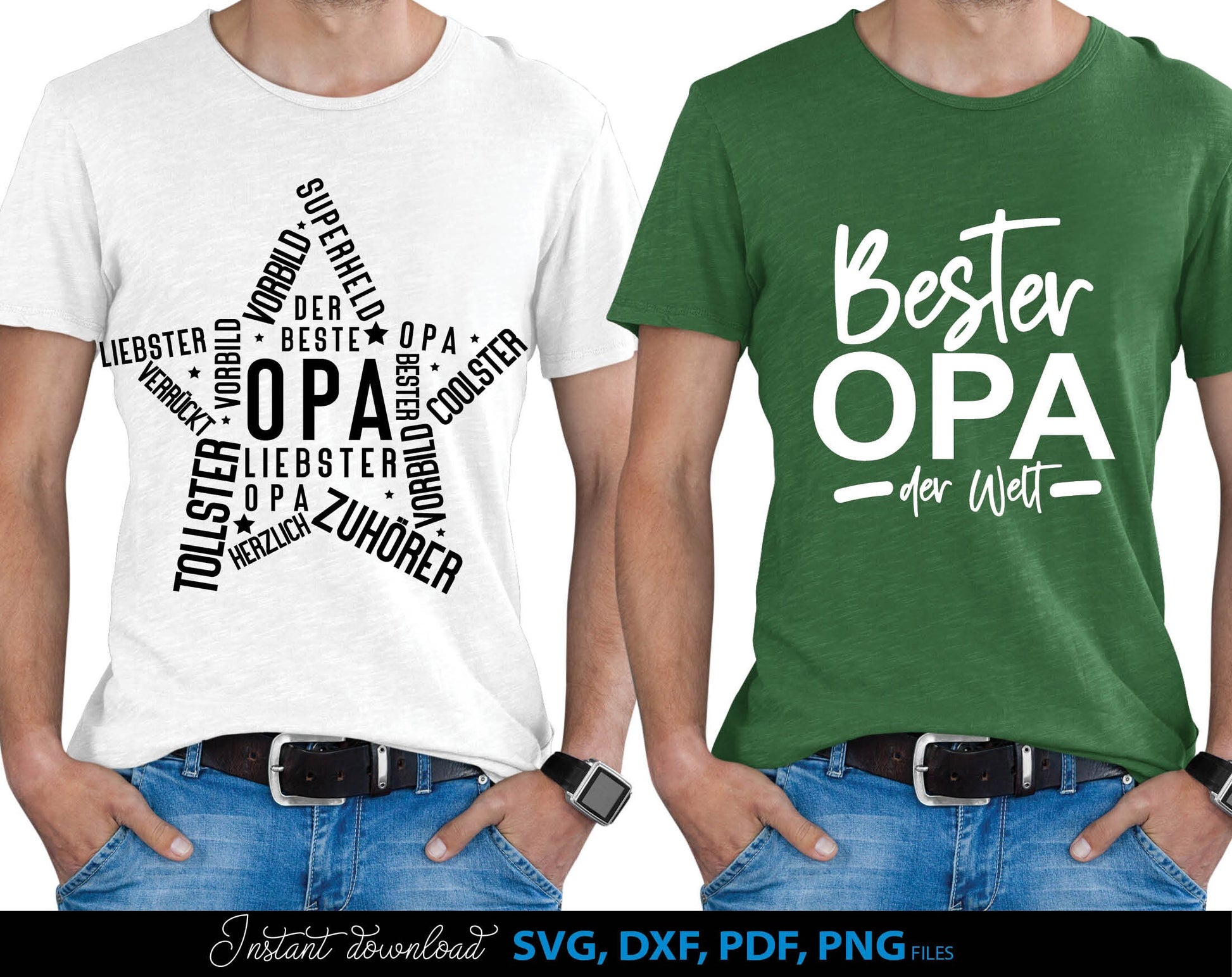 German Opa plotterdatei bundle for Your Opa birthday or fathers day gift ideas. SVG DXF PDF PNG files included. Compatible with Cricut, Silhouette, sublimation printers or other equipment. Cut from vinyl, use for sublimation or laser cut or grave.