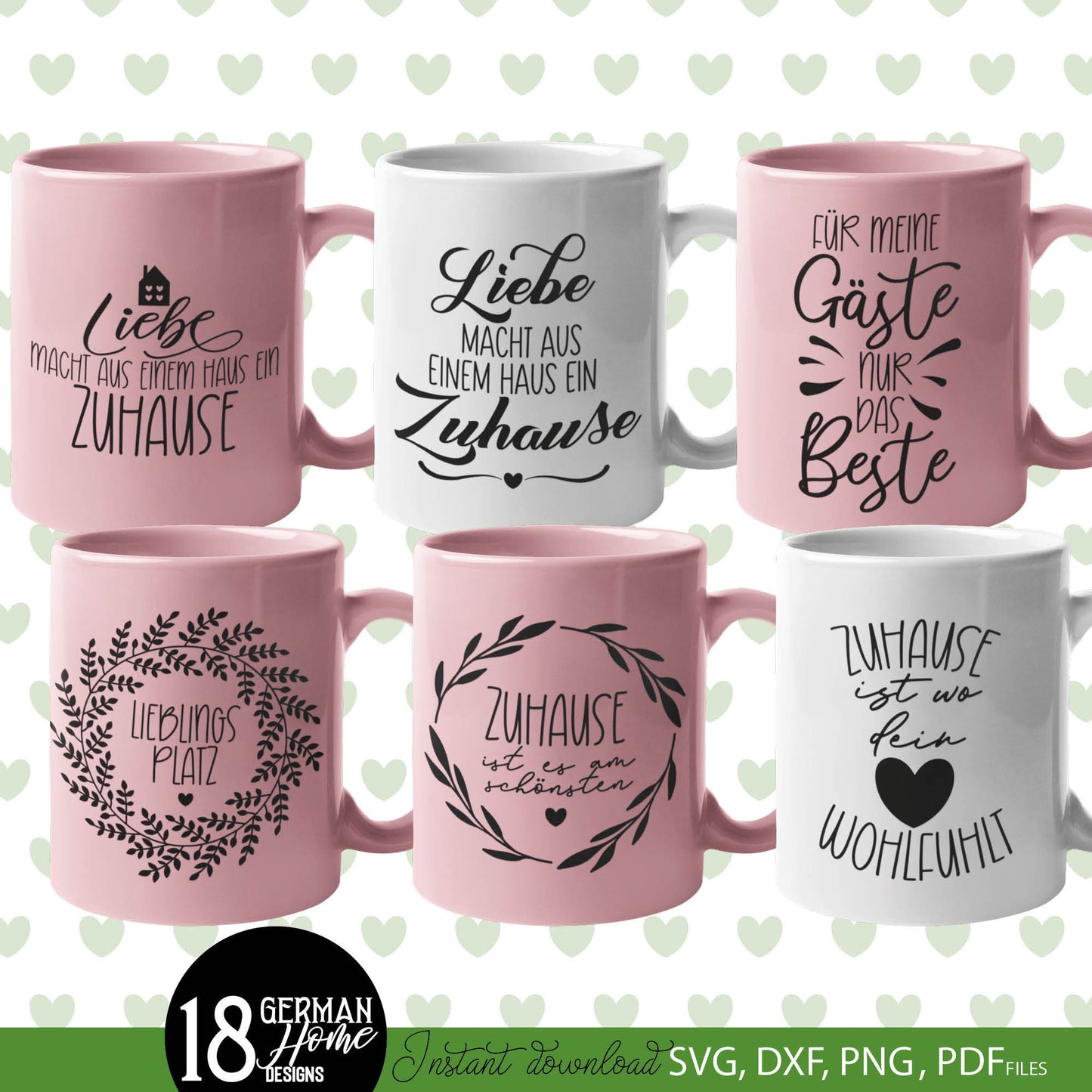 German Zuhause Plotter File SVG, PNG DXF, PDF files included. Compatible with Cricut, Silhouette, Glowforge or other machines. Use for sublimation or laser cut projects as well. Buy now and enjoy! Discount prices available.