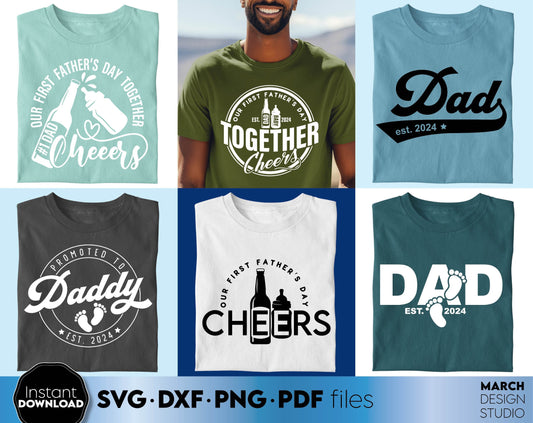 Our first Fathers Day shirts design bundle. Matching shirts design for dad and kids. SVG DXF PNG PDF files included. Compatible with Cricut, Silhouette, sublimation printers and laser cut or grave machines. Buy now for a good price and enjoy!