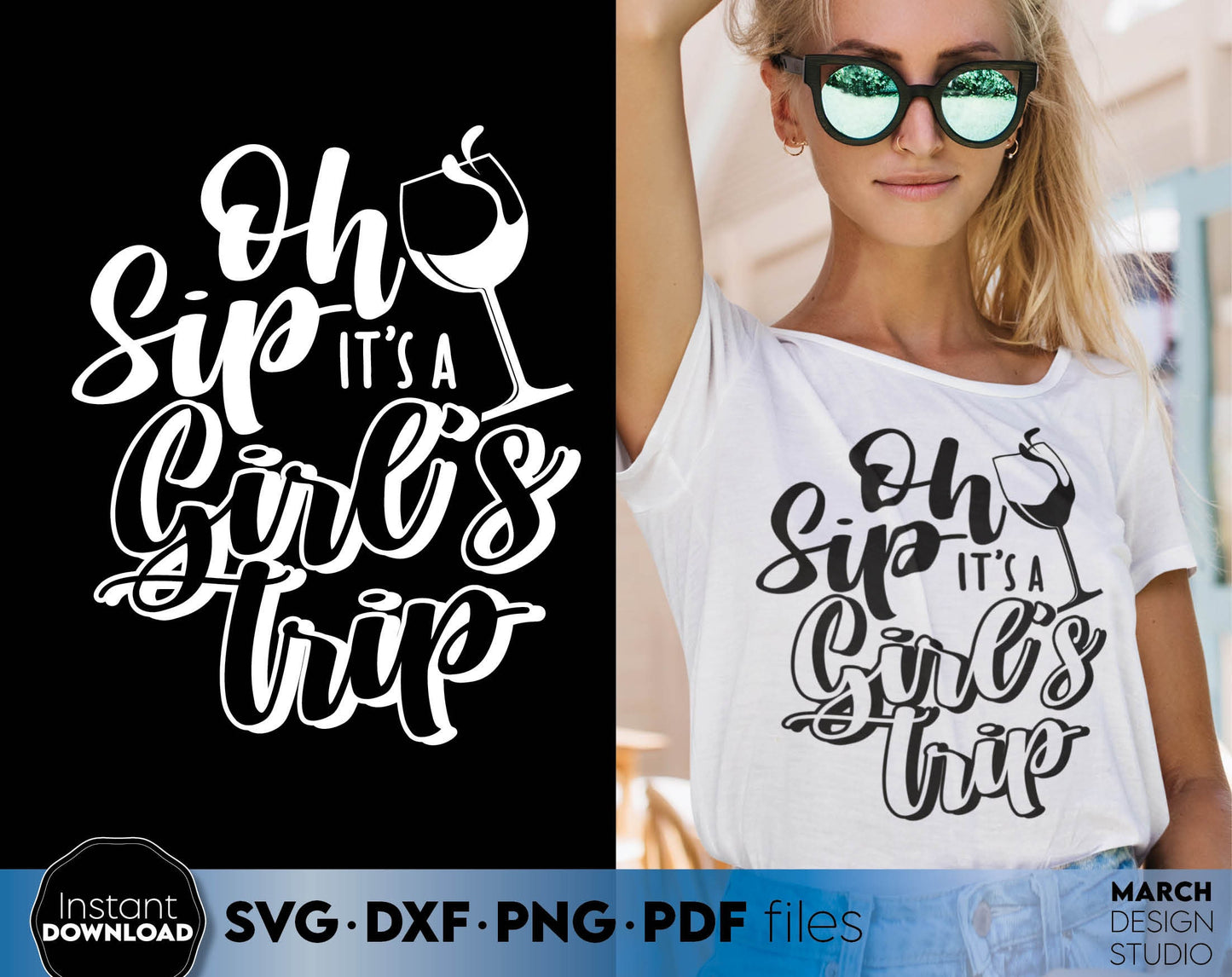 Oh Sip It is a girls trip. SVG DXF PNG PDF files included. Compatible with Cricut, Silhouette, sublimation printer or laser cut or grave machines. Cut from vinyl, sublimation or laser cut or grave projects. Buy now for a good price and enjoy!