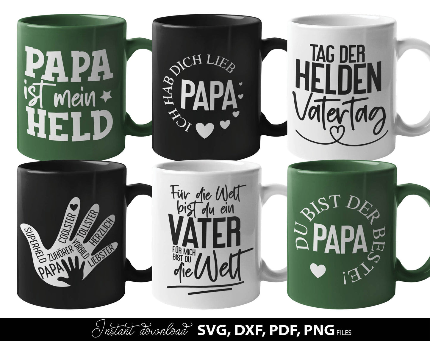 German Papa plotterdatei bundle for Your Papa birthday or fathers day gift ideas. SVG DXF PDF PNG files included. Compatible with Cricut, Silhouette, sublimation printers or other equipment. Cut from vinyl, use for sublimation or laser cut or grave.