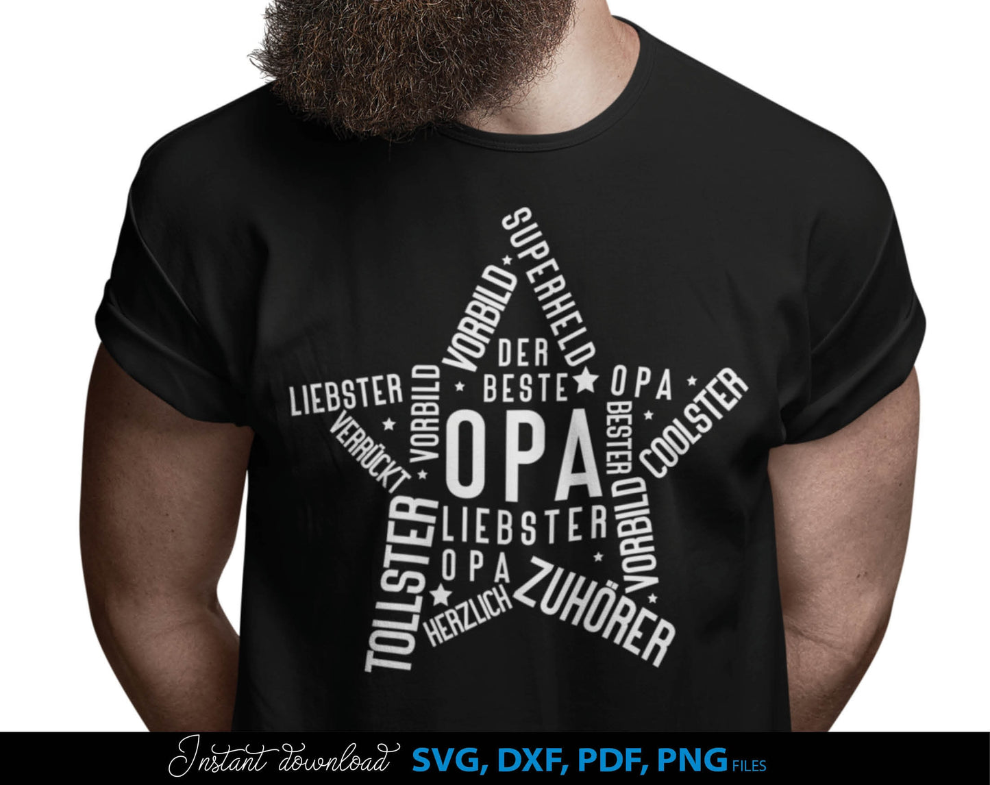 German Opa plotterdatei bundle for Your Opa birthday or fathers day gift ideas. SVG DXF PDF PNG files included. Compatible with Cricut, Silhouette, sublimation printers or other equipment. Cut from vinyl, use for sublimation or laser cut or grave.