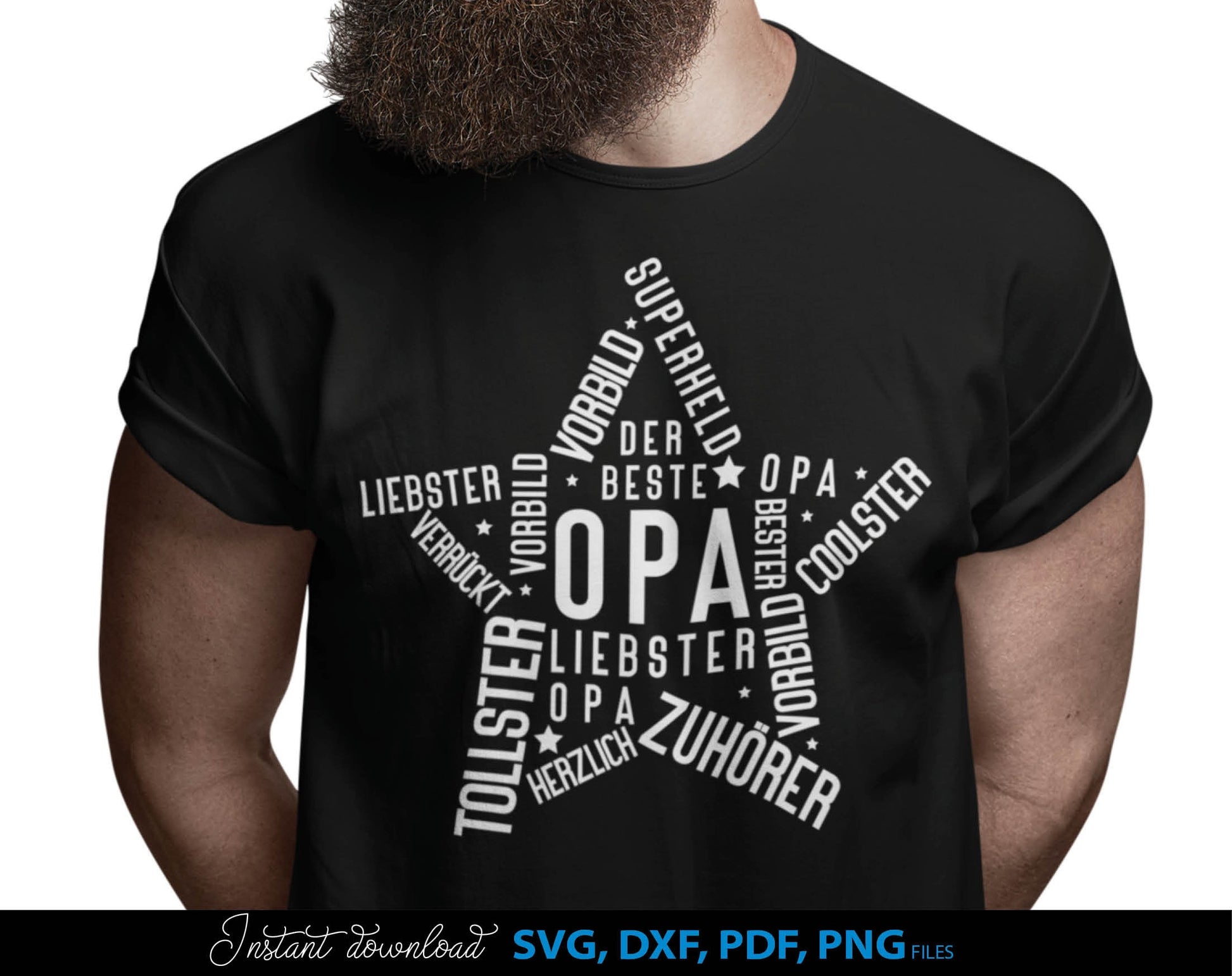 German Opa plotterdatei bundle for Your Opa birthday or fathers day gift ideas. SVG DXF PDF PNG files included. Compatible with Cricut, Silhouette, sublimation printers or other equipment. Cut from vinyl, use for sublimation or laser cut or grave.