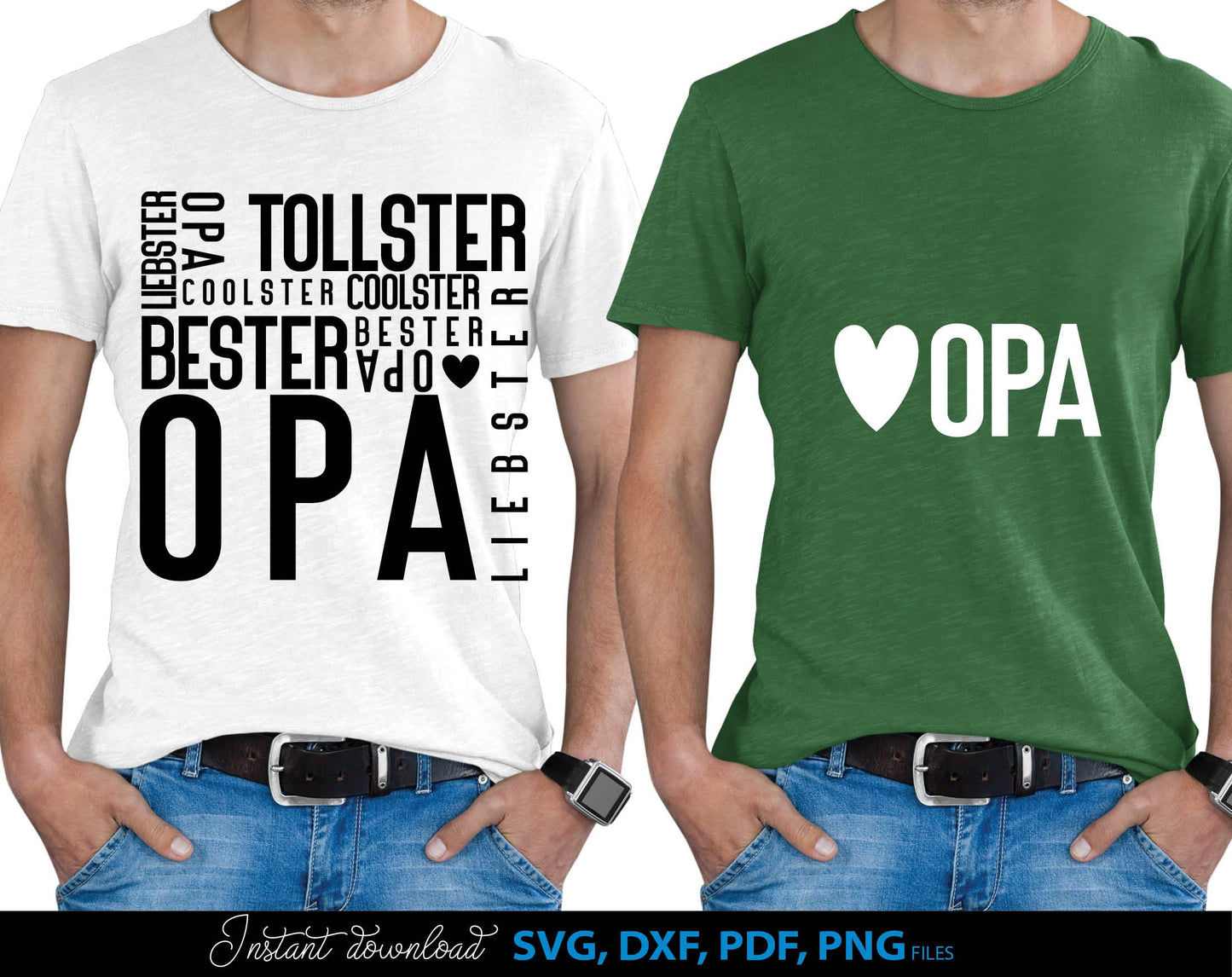 German Opa plotterdatei bundle for Your Opa birthday or fathers day gift ideas. SVG DXF PDF PNG files included. Compatible with Cricut, Silhouette, sublimation printers or other equipment. Cut from vinyl, use for sublimation or laser cut or grave.