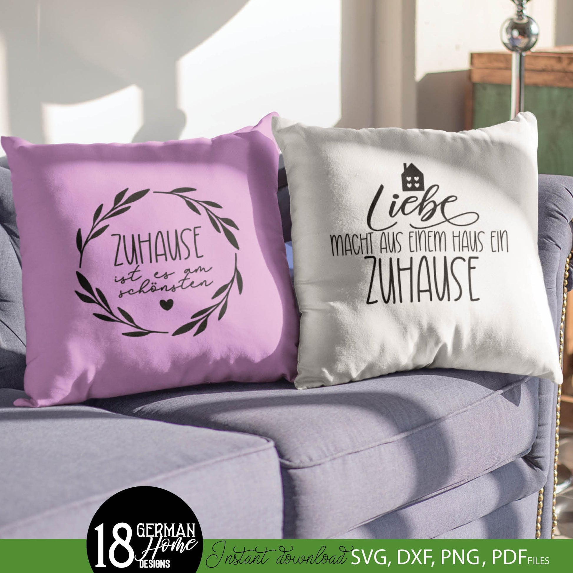 German Zuhause Plotter File SVG, PNG DXF, PDF files included. Compatible with Cricut, Silhouette, Glowforge or other machines. Use for sublimation or laser cut projects as well. Buy now and enjoy! Discount prices available.