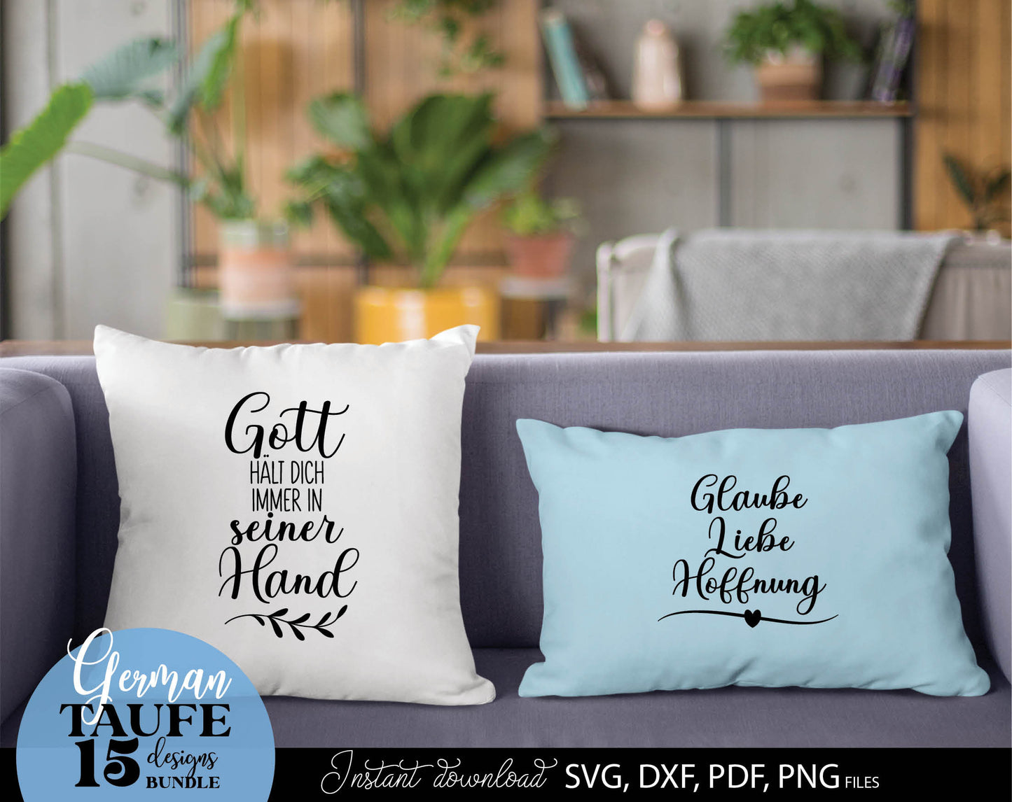 German Taufe designs bundle. SVG DXF PDF PNG files included. Compatible with Cricut, Silhouette, sublimation printers and other equipment. Cut from vinyl, use for sublimation or laser cut or grave projects. Buy now for a good price and enjoy!