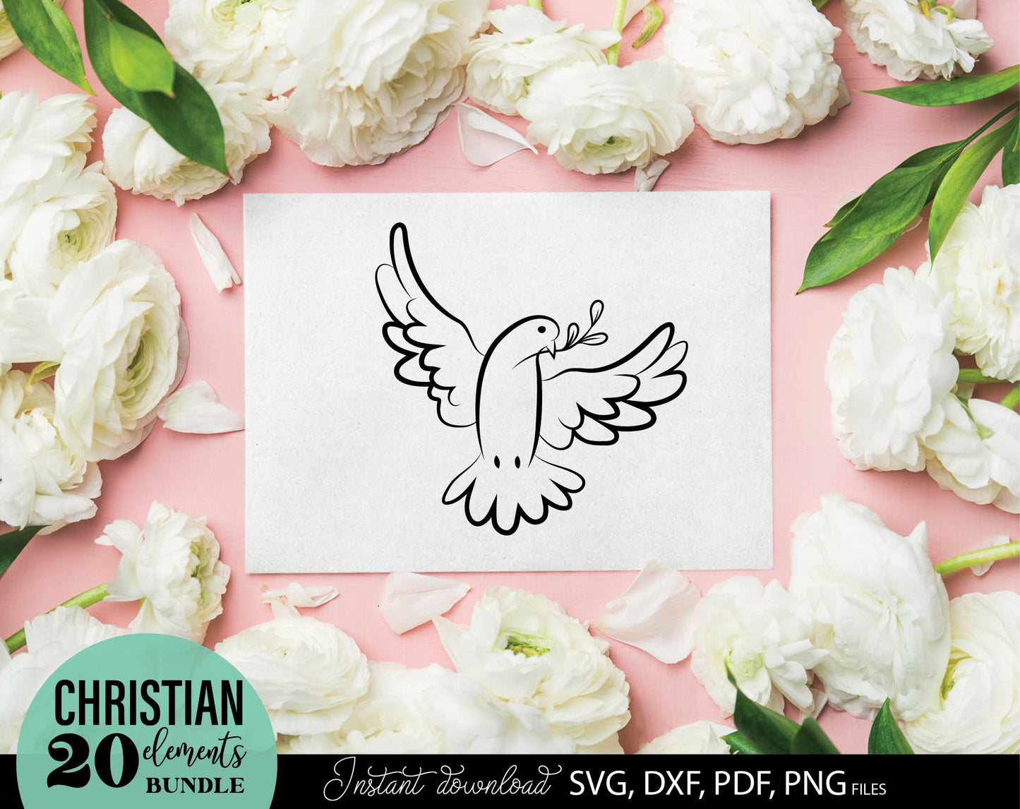 German Church Christian elements bundle. SVG DXF PDF PNG files included. Compatible with Cricut, Silhouette, sublimation printers or other equipment. Cut from vinyl, use for sublimation or laser cut or grave projects. Buy now for a good price!