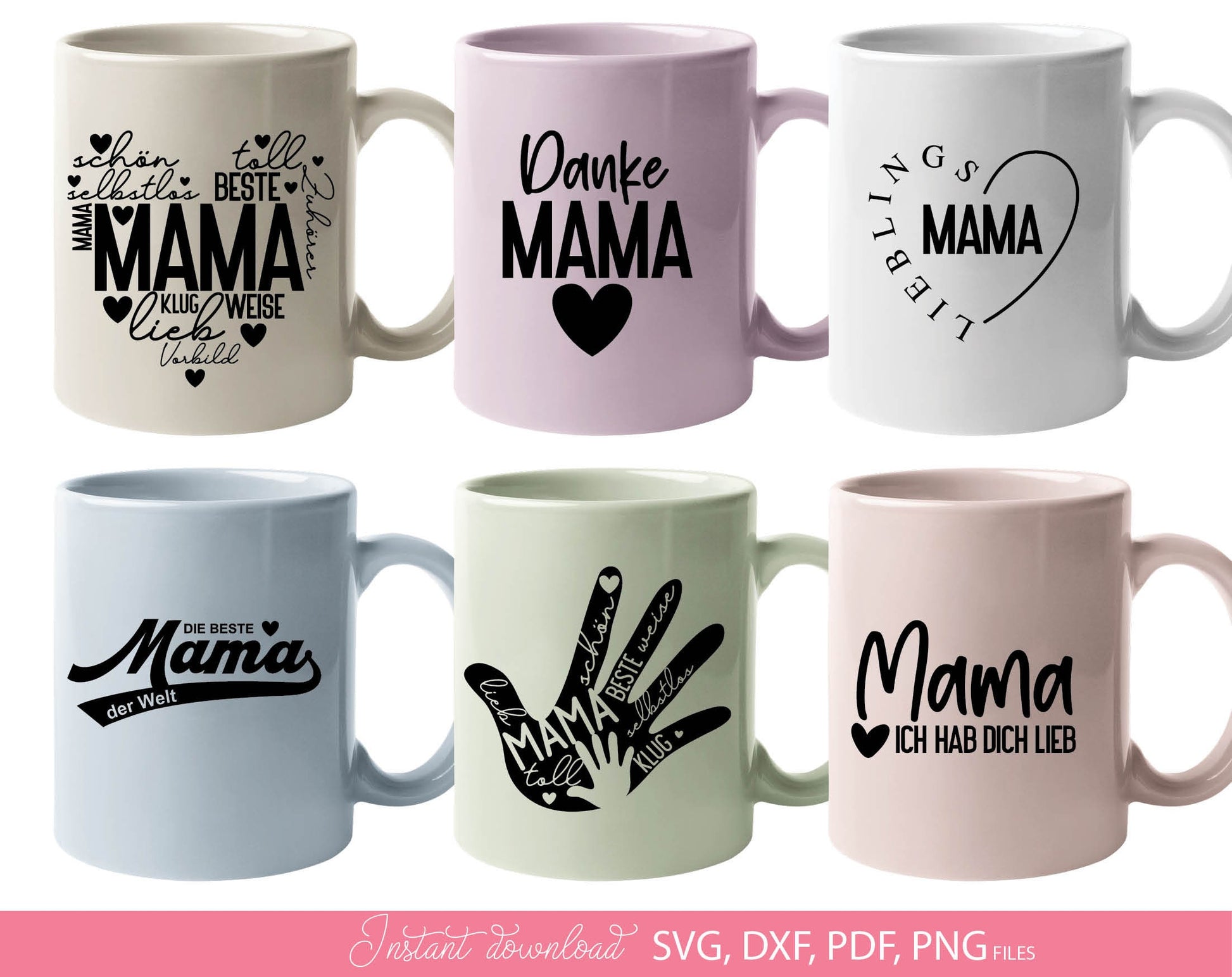 German Mama Plotter File bundle. SVG DXF PDF PNG EPS files included. Compatible with Cricut, Silhouette, sublimation printers or laser cut or grave machines. Cut from vinyl, use for sublimation or laser cut projects. Buy now for a good price, enjoy!