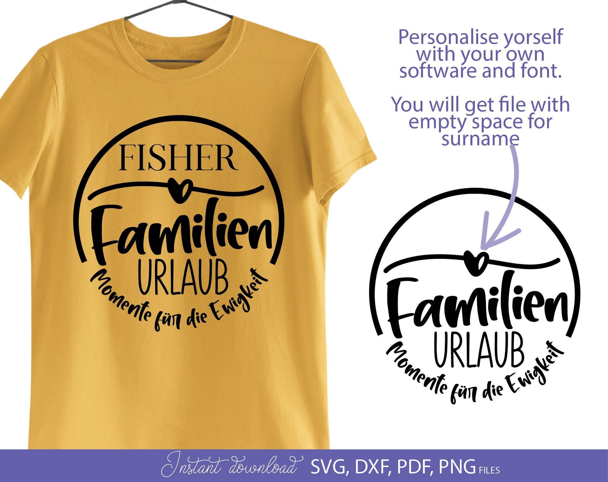 German Familian Urlaub Plotterdatei Bundle. SVG DXF PDF PNG files included. Compatible with Cricut, Silhouette, sublimation printers or laser cut or grave machines. Cut from vinyl, use for sublimation or laser cut projects. Buy now for a good price!