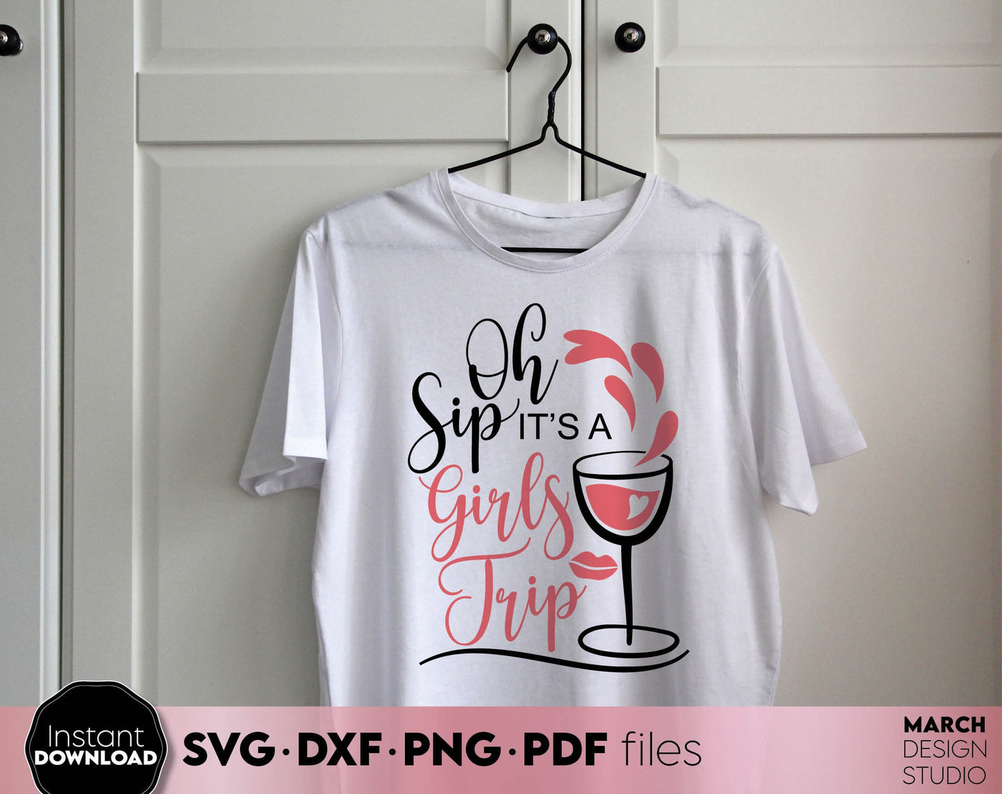 Oh Sip Its A Girls Trip - Girls Weekend matching shirts design Svg Png Dxf Pdf. Compatible with Cricut, Silhouette, sublimation printers or other eqipment. Buy now for a good price and enjoy!