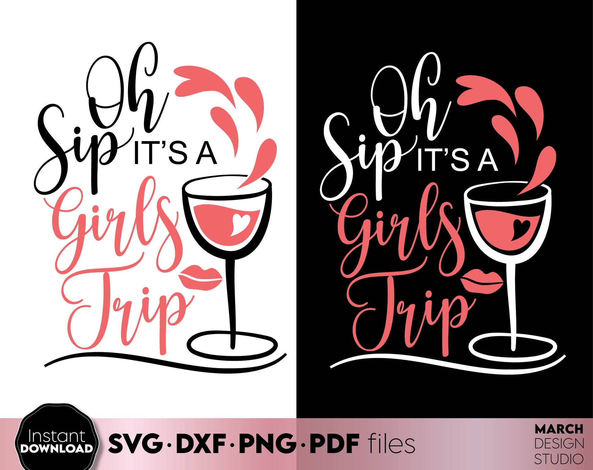 Oh Sip Its A Girls Trip - Girls Weekend matching shirts design Svg Png Dxf Pdf. Compatible with Cricut, Silhouette, sublimation printers or other eqipment. Buy now for a good price and enjoy!