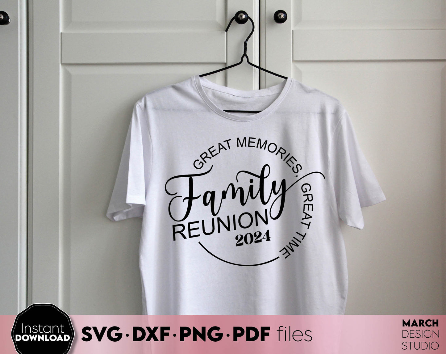 Great Memories Great Time Family Reunion 2024 Shirts design. SVG PNG DXF PDF files included. Compatible with Cricut, Silhouette or other equipment. Cut from vinyl, use for sublimation or laser cut/ grave projects. Buy now for a good price and enjoy!