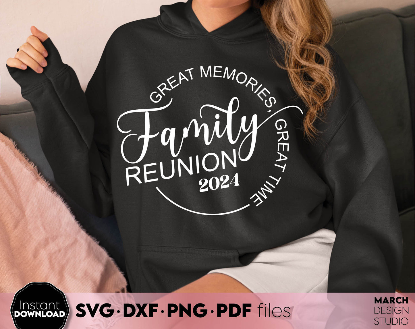 Great Memories Great Time Family Reunion 2024 Shirts design. SVG PNG DXF PDF files included. Compatible with Cricut, Silhouette or other equipment. Cut from vinyl, use for sublimation or laser cut/ grave projects. Buy now for a good price and enjoy!