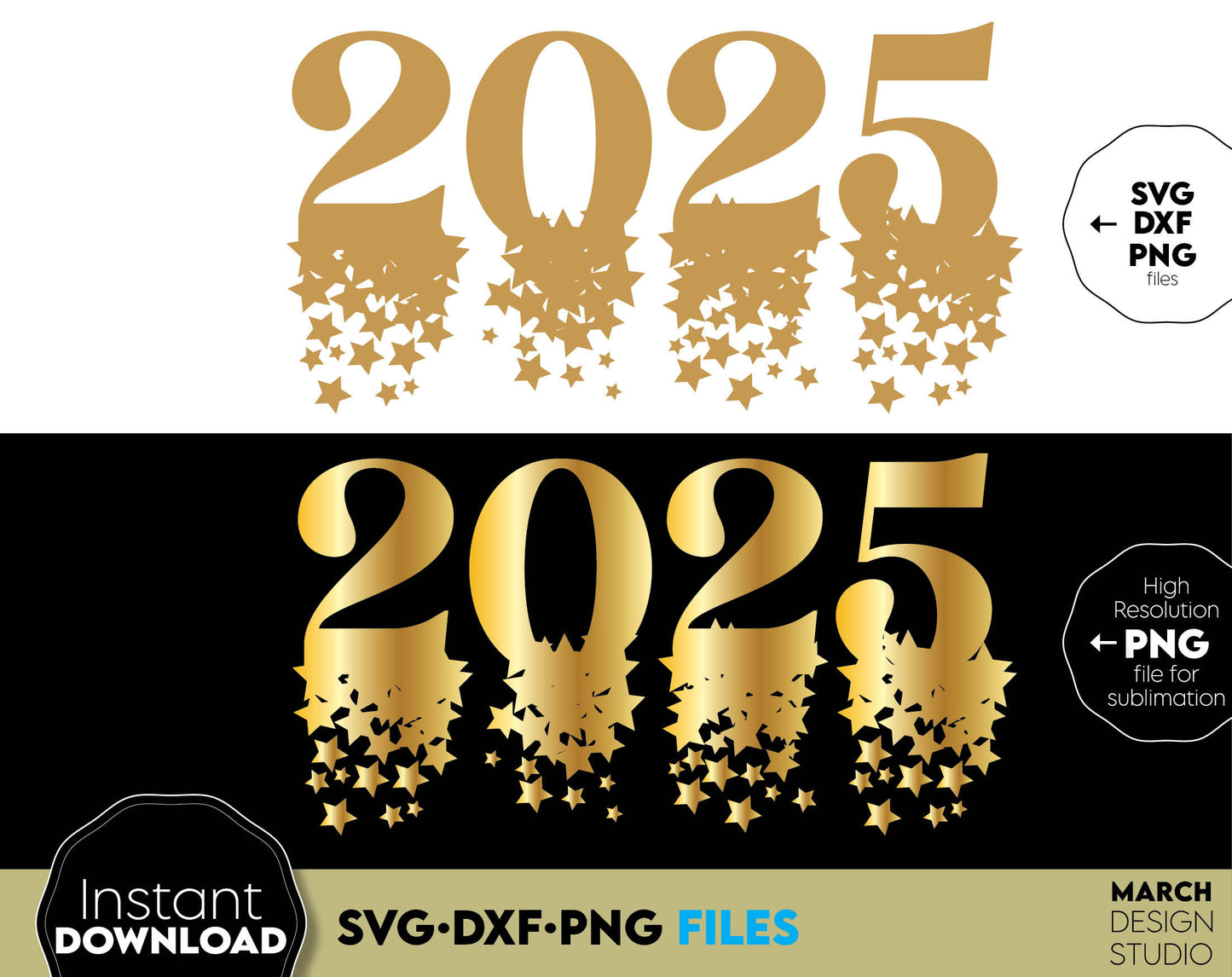 2025 Glittered Files Png Svg Happy New Year 2025 Svg Png Merry Christmas SVG New Year Sublimation Png New Years Shirts Svg Christmas Card