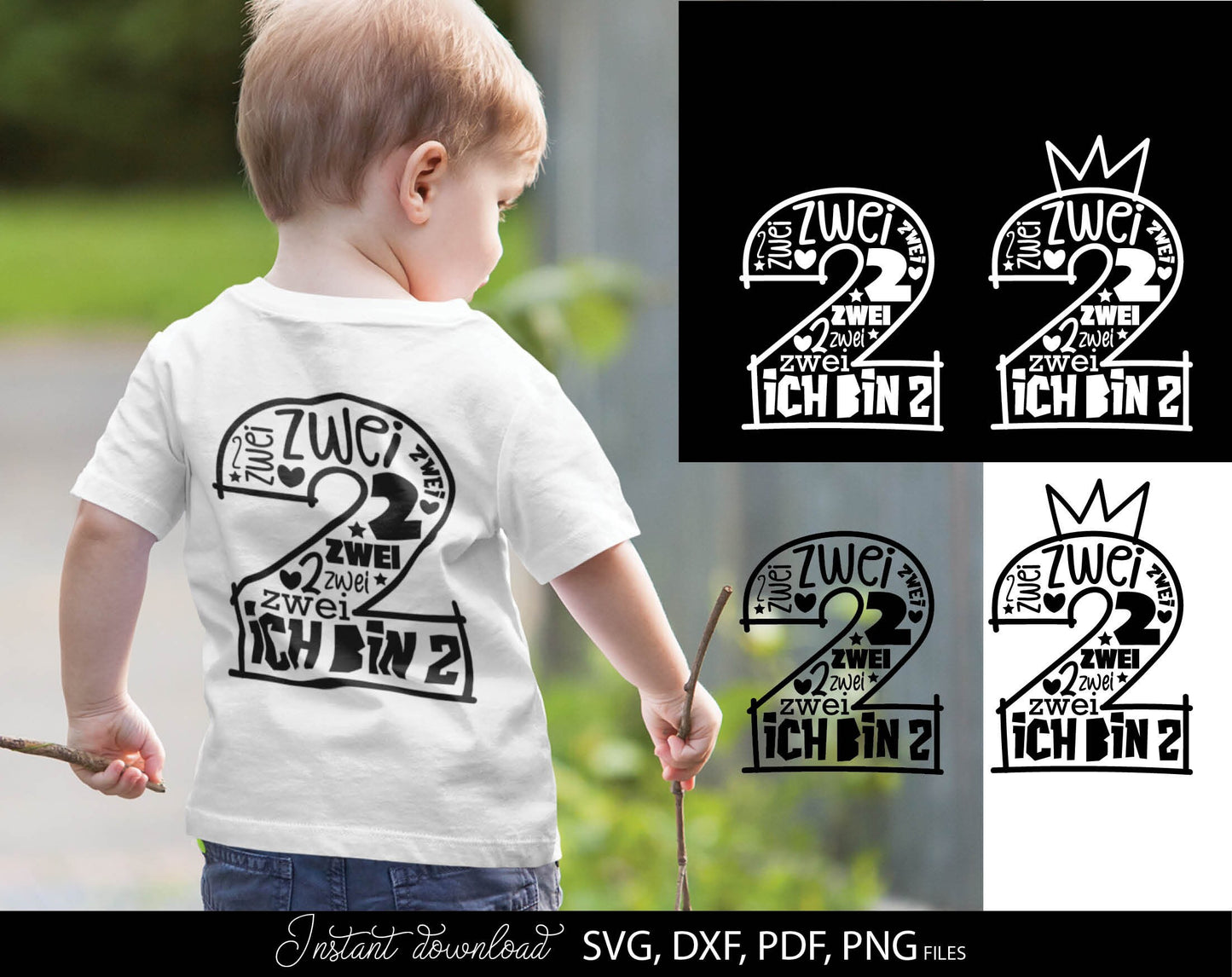 German Kind der Zweite Geburtstag Number Plotter File Bundle Svg Png German kids Geburtstag number plotter file Geburtstagskind Zwei Clipart. SVG DXF PDF PNG files included. Compatible with Cricut, Silhouette Studio or other equipment. Buy now,enjoy!