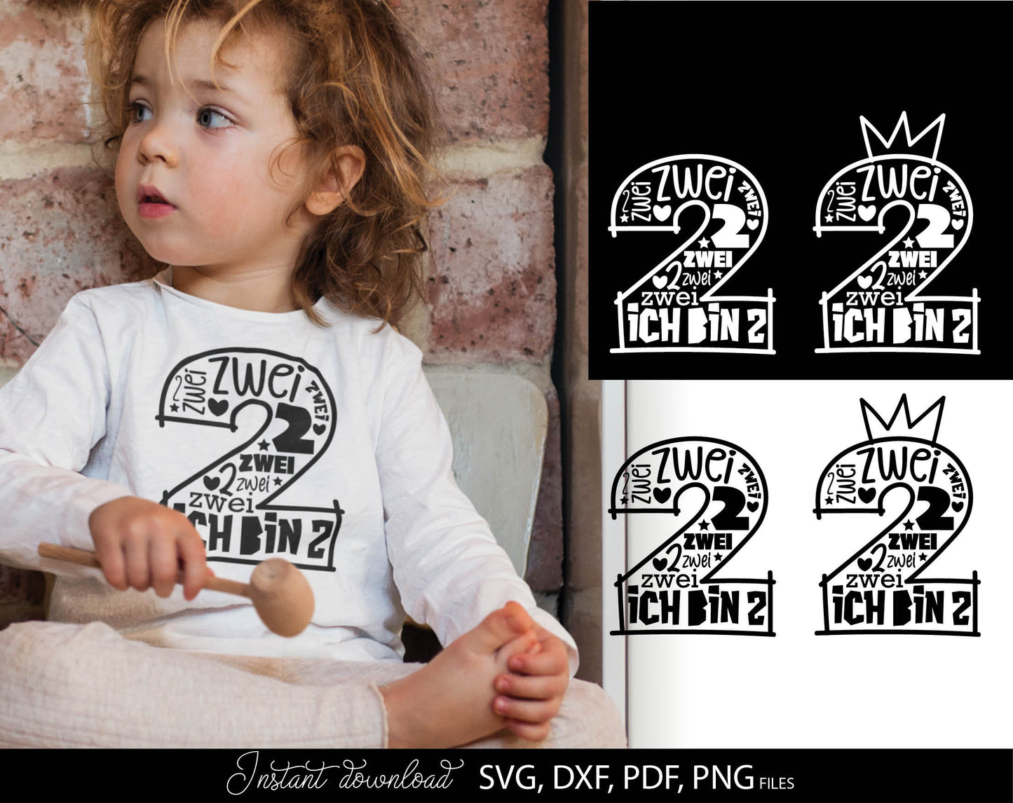 German Kind der Zweite Geburtstag Number Plotter File Bundle Svg Png German kids Geburtstag number plotter file Geburtstagskind Zwei Clipart. SVG DXF PDF PNG files included. Compatible with Cricut, Silhouette Studio or other equipment. Buy now,enjoy!