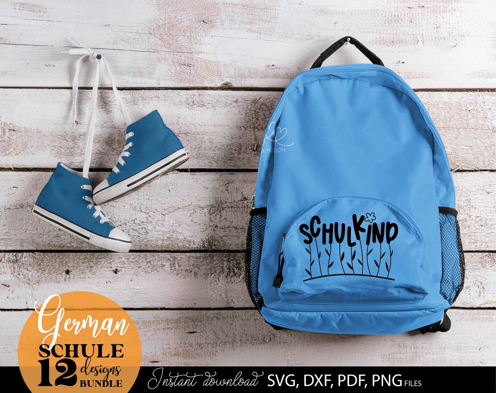 German Schulkind Plotterdatei bundle. SVG DXF PDF JPG PNG files included. Compatible With Cricut, Silhouette Studio, sublimation printers or other equipment. Cut from vinyl, use for sublimation or laser cut or grave projects. Buy now and enjoy!