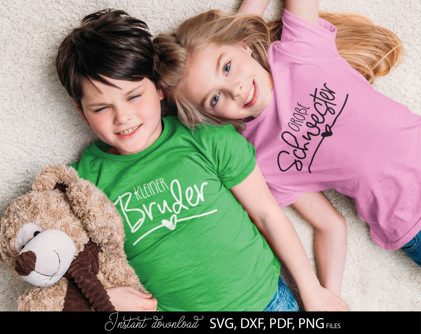 Deutsche Plotterdatei Große Schwester Großer Bruder svg Kleiner Bruder svg Kleine Schwester Geschenk zur Geburt Cricut Silhouette Studio cut files bundle. Use for cutting from vinyl, sublimation or laser cut or grave projects. Buy now and enjoy!