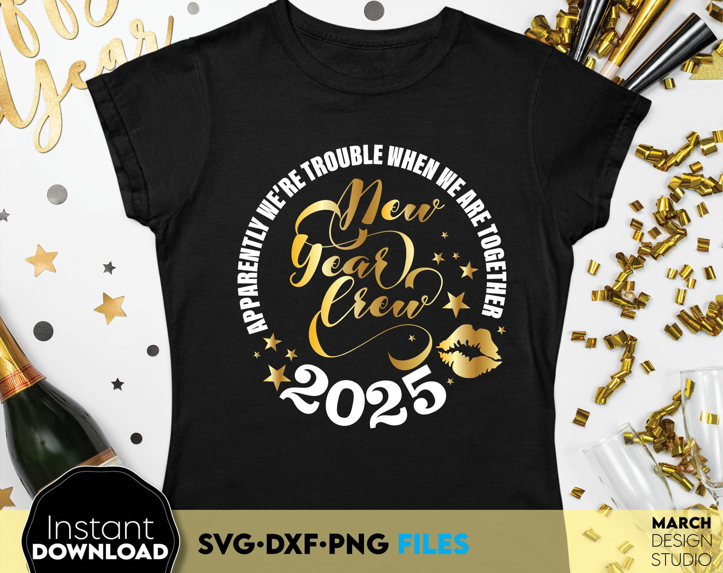 Happy New Year 2025 Svg Png Bundle Hand Lettered New Year Ornaments Svg New Years Png New Year Sublimation New Year Quotes Svg Png Dxf