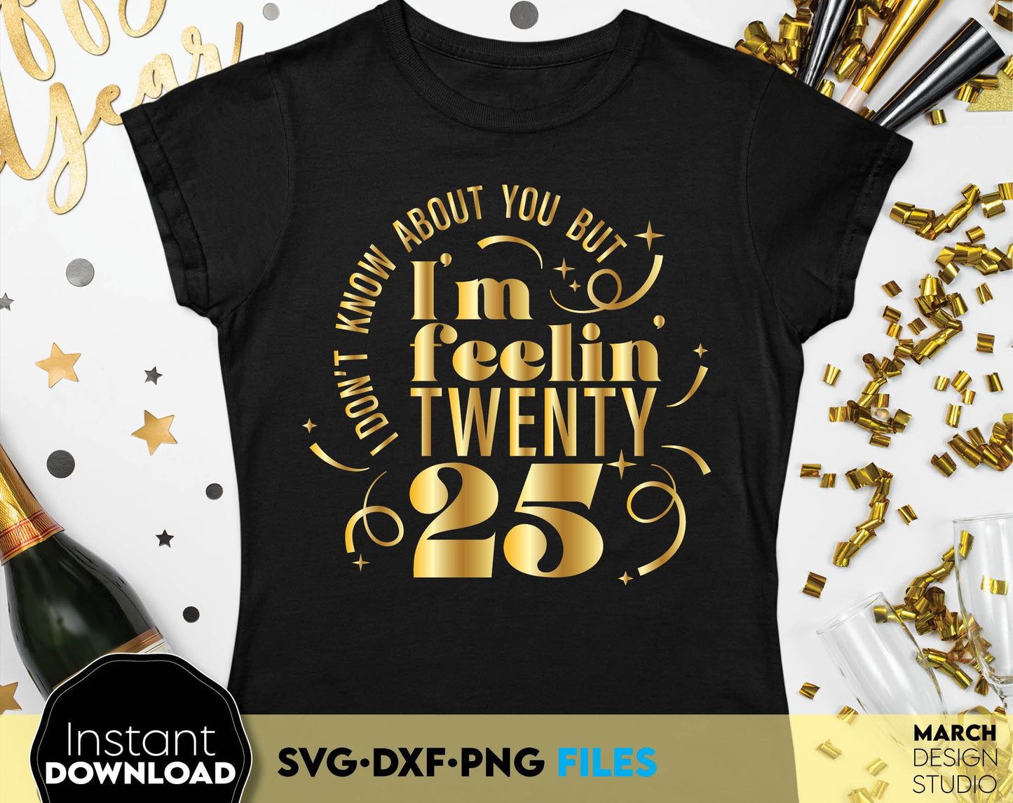 I am feeling twenty 25. SVG DXF PNG files included. Compatible with Cricut, Silhouette Studio, sublimation printers or other equipment. Cut from vinyl, use for sublimation or laser cut or grave projects. Buy now for a good price and enjoy!