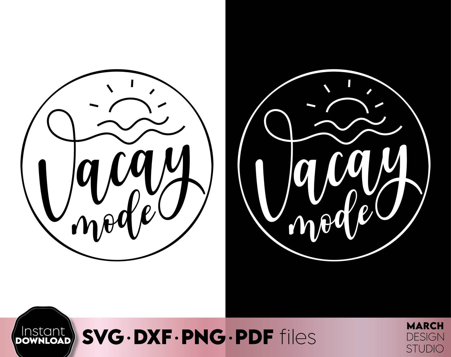 Vacay Mode Boho style shirt design. SVG PNG EPS DXF JPG files included. Compatible with Cricut, Silhouette or other equipment. Cut from vinyl, use for sublimation or laser cut/ grave projects. Buy now for a good price and enjoy!