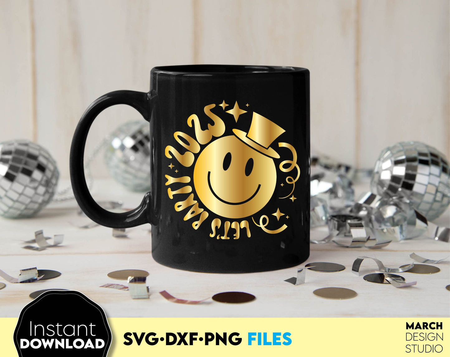 2024 Gold Files SVG | Happy New Year 2024 SVG | Lets Party 2024 SVG | New Year Sublimation Png | New Years Gift Ideas Svg | New Year Mug