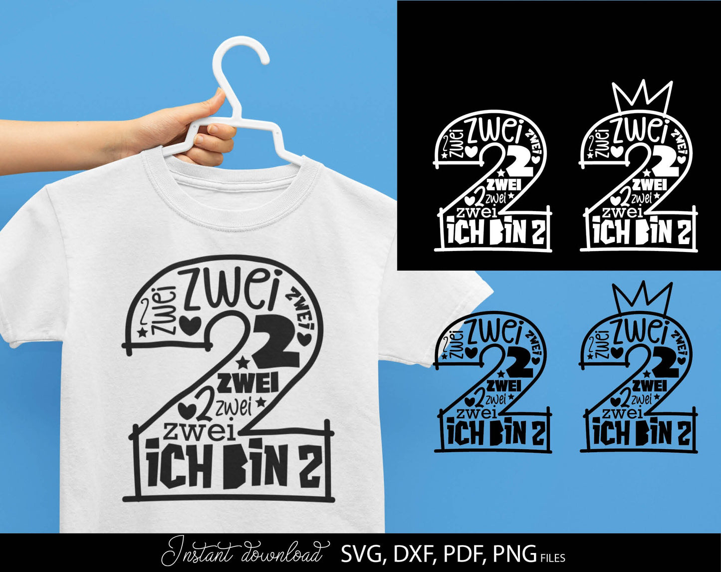 German Kind der Zweite Geburtstag Number Plotter File Bundle Svg Png German kids Geburtstag number plotter file Geburtstagskind Zwei Clipart. SVG DXF PDF PNG files included. Compatible with Cricut, Silhouette Studio or other equipment. Buy now,enjoy!