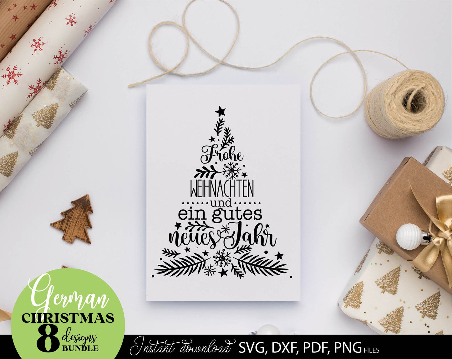 German Frohe Weihnachten plotter file svg png dxf designs bundle for You Christmas evening ornaments. Use for cutting from vinyl, sublimation or laser cut projects.
Buy now and enjoy!